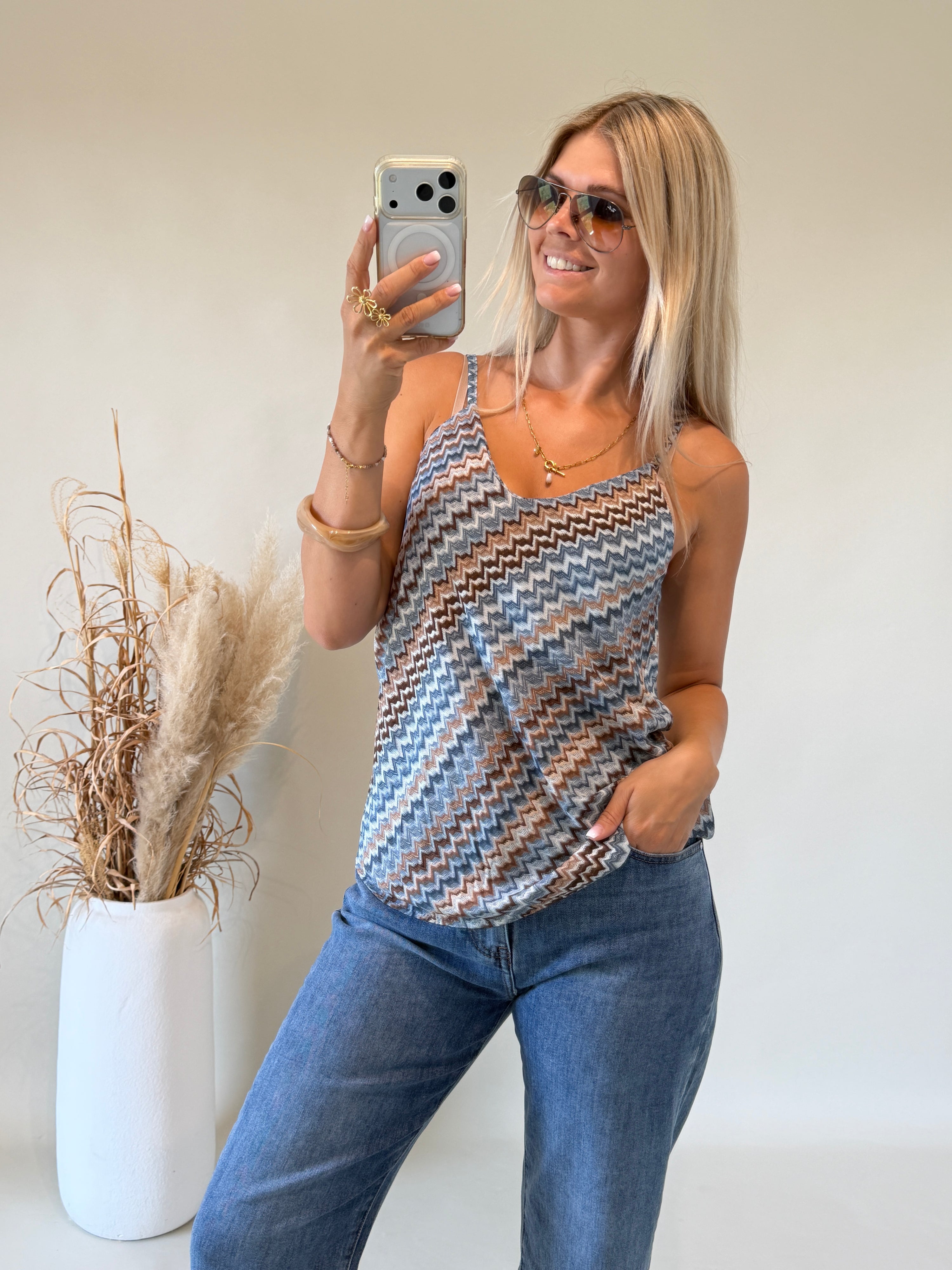Top mit Zick-Zack Muster
