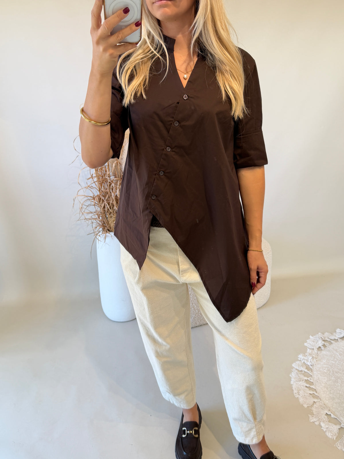 Bluse in Schokobraun
