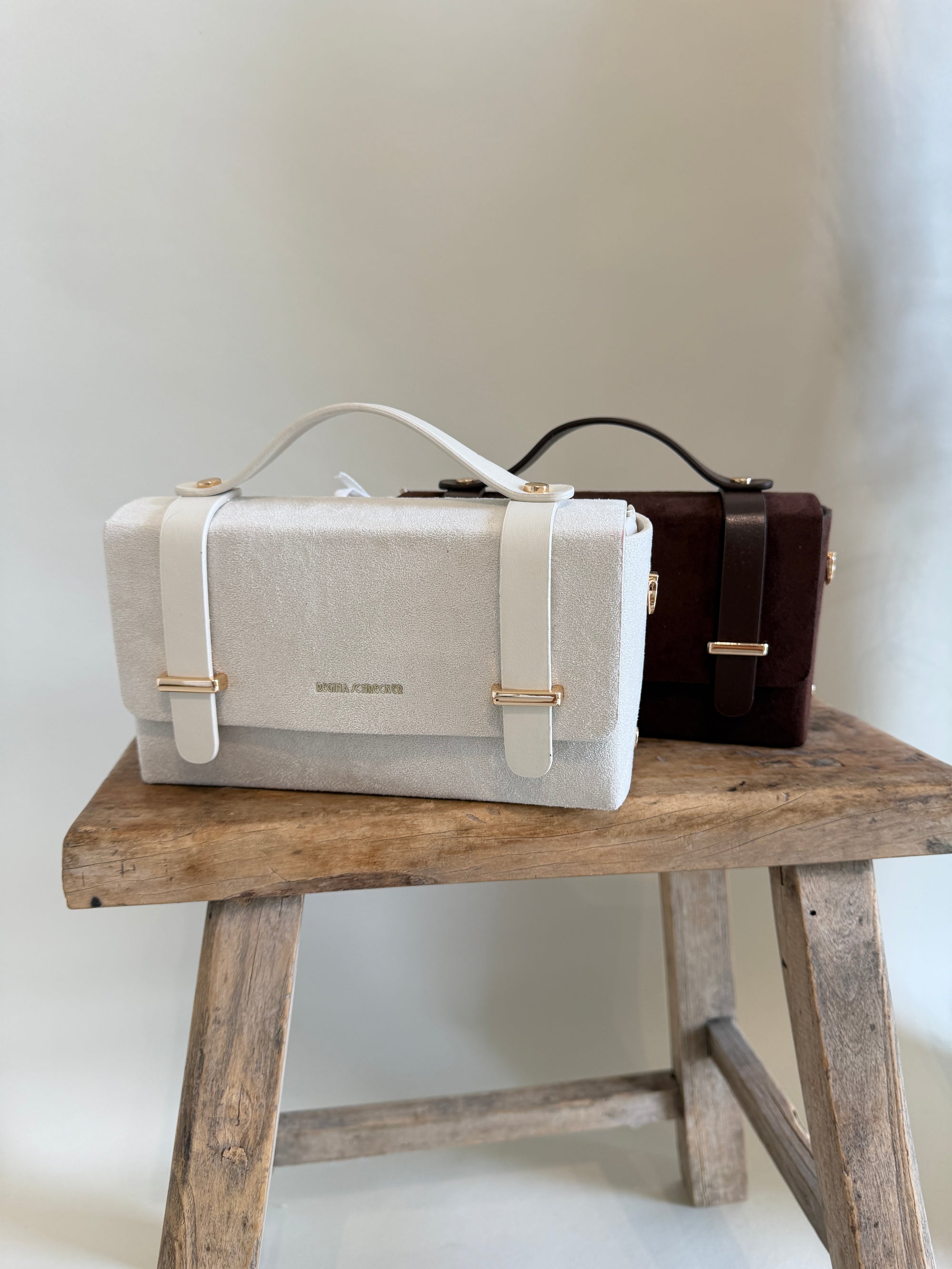 Tasche in Hellbeige und Schokobraun