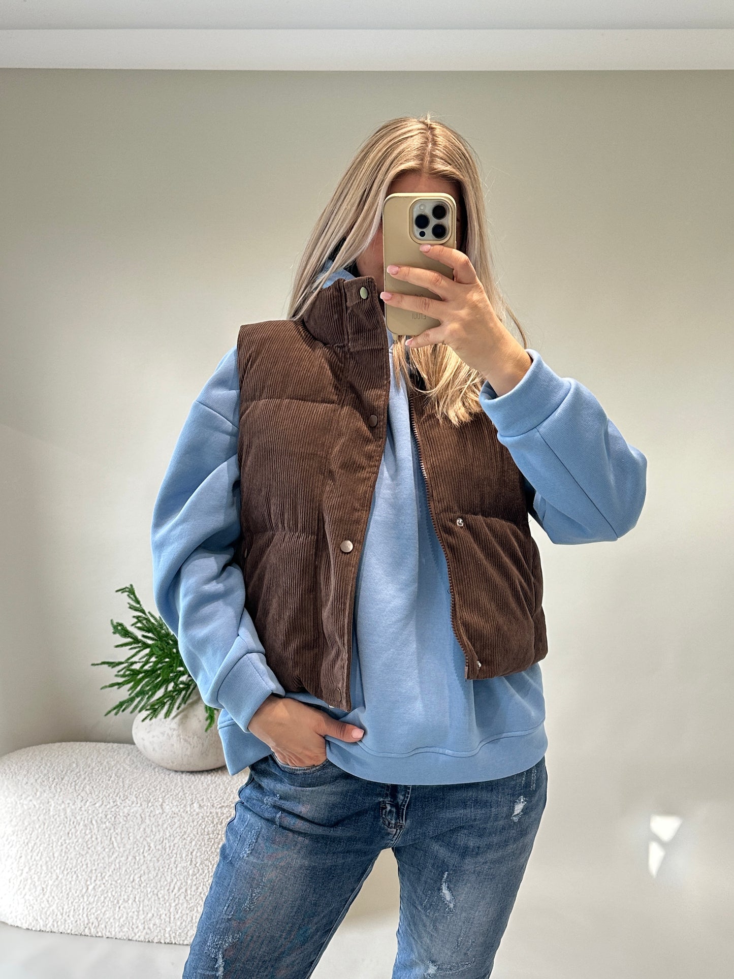 weste in schokobraun (cord)