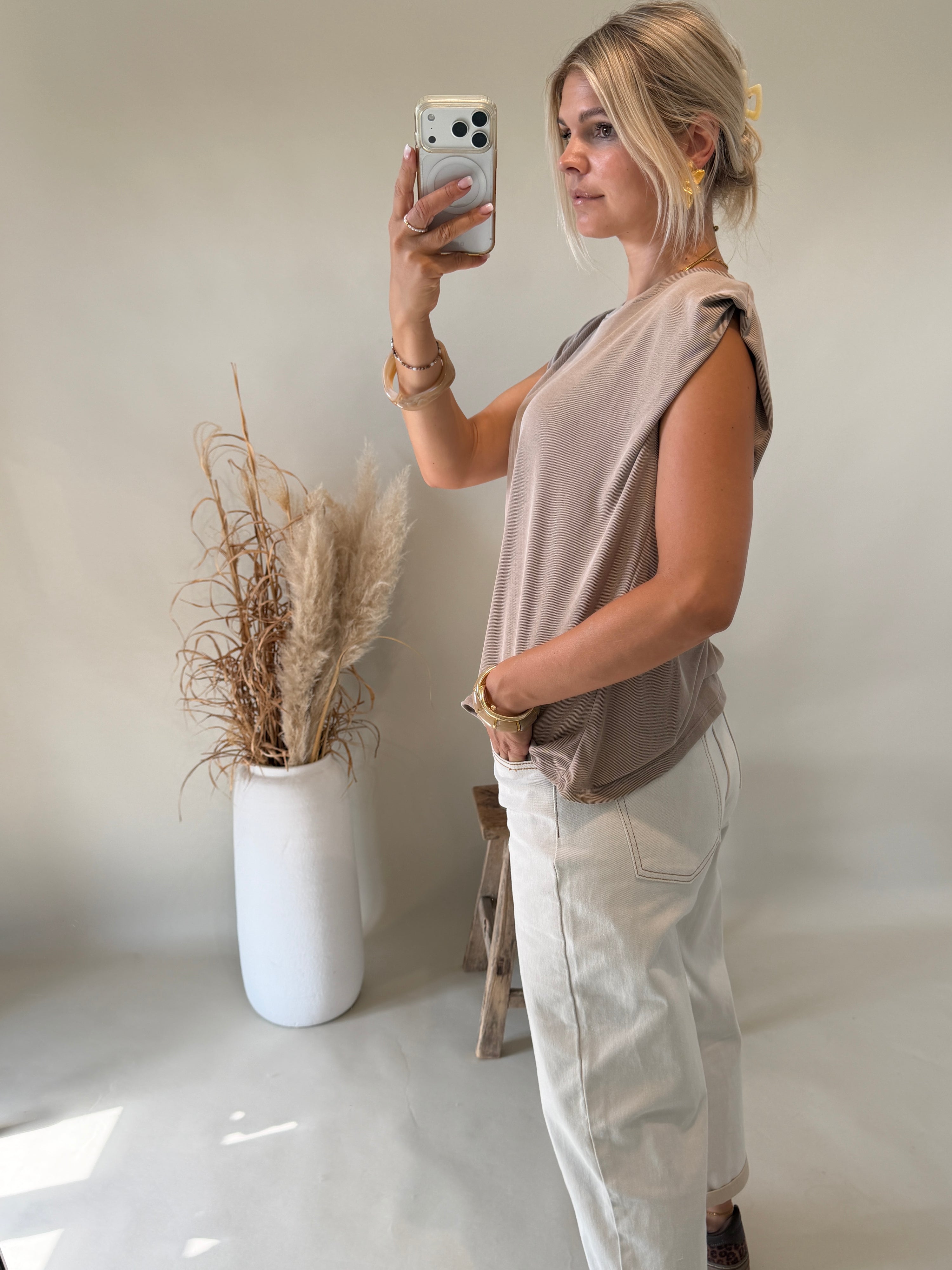 Shirt Feinstrickoptik  in Zimt