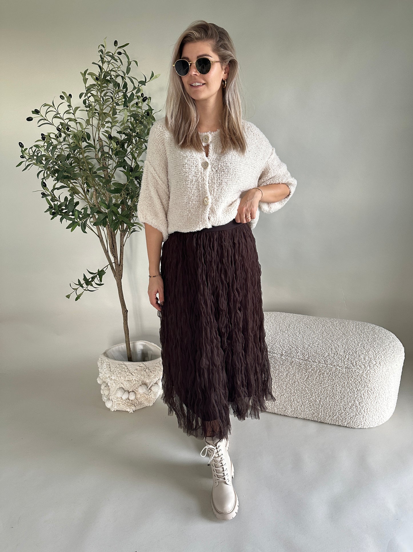 rock in schokobraun aus tüll