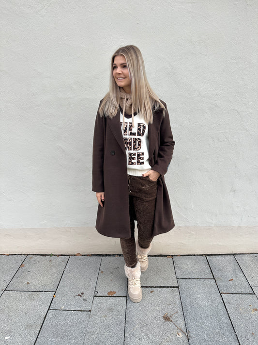 Hose in Schokobraun Samt-Optik