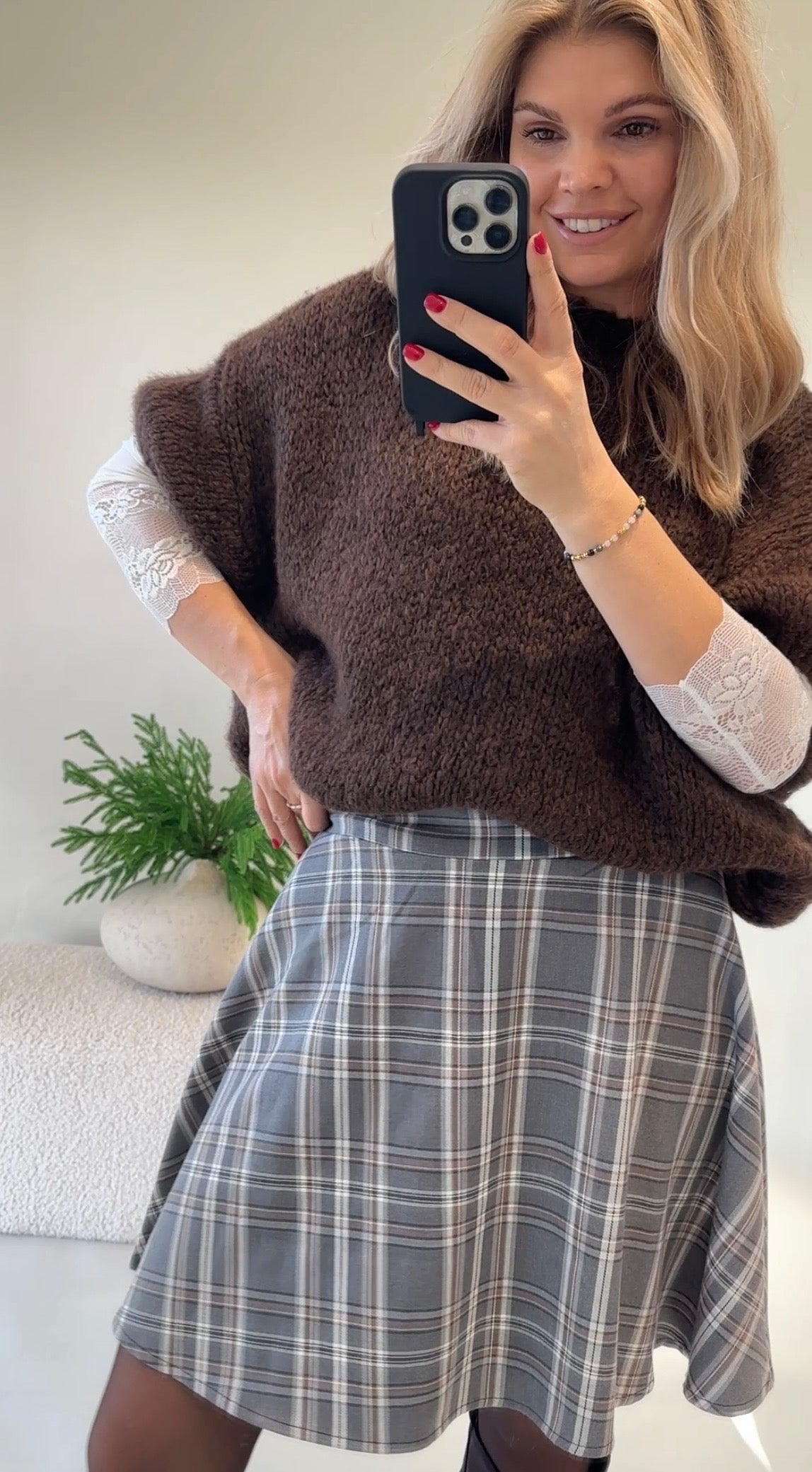 Pullover in Schokobraun (Kurzarm)