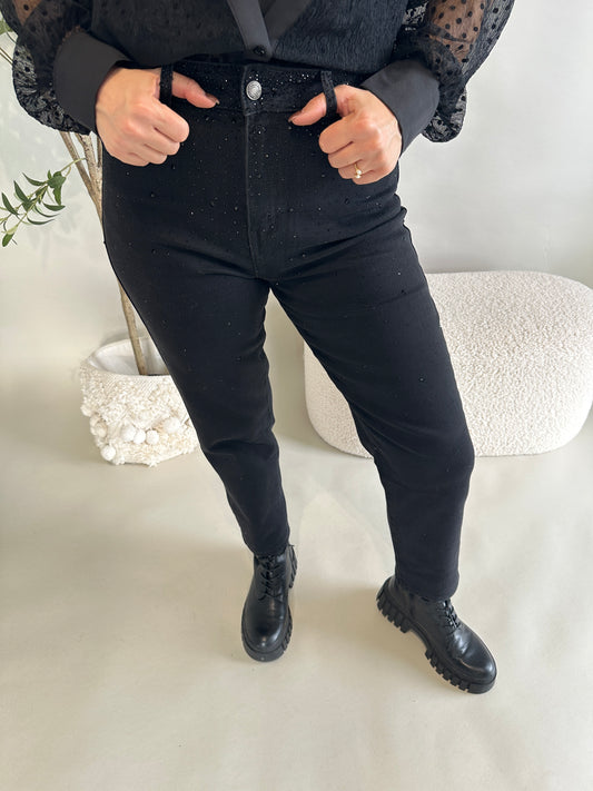 Jeans in Schwarz mit Glitzer