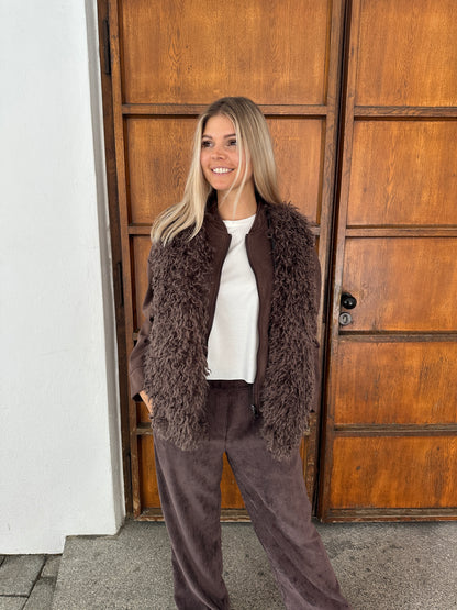 Felljacke in Schokobraun