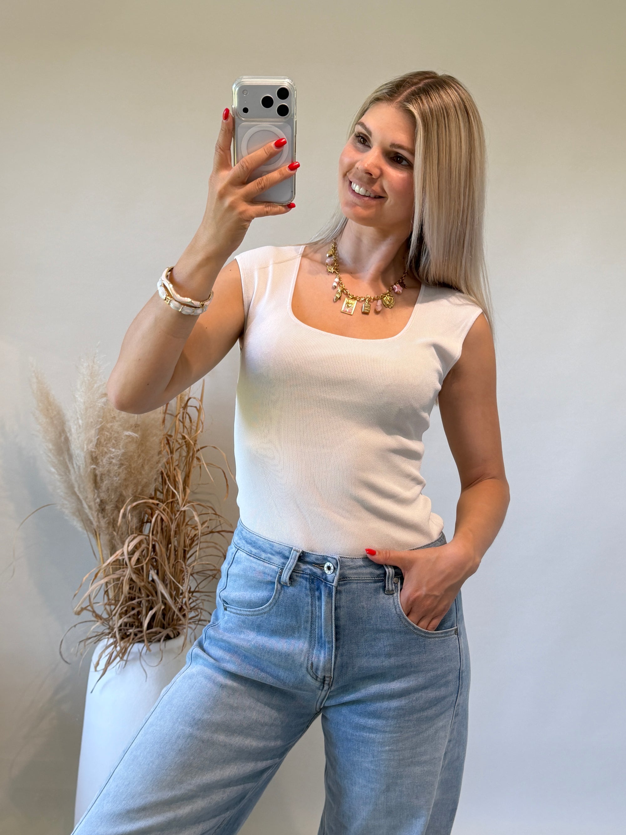 Top in Beige in Strick