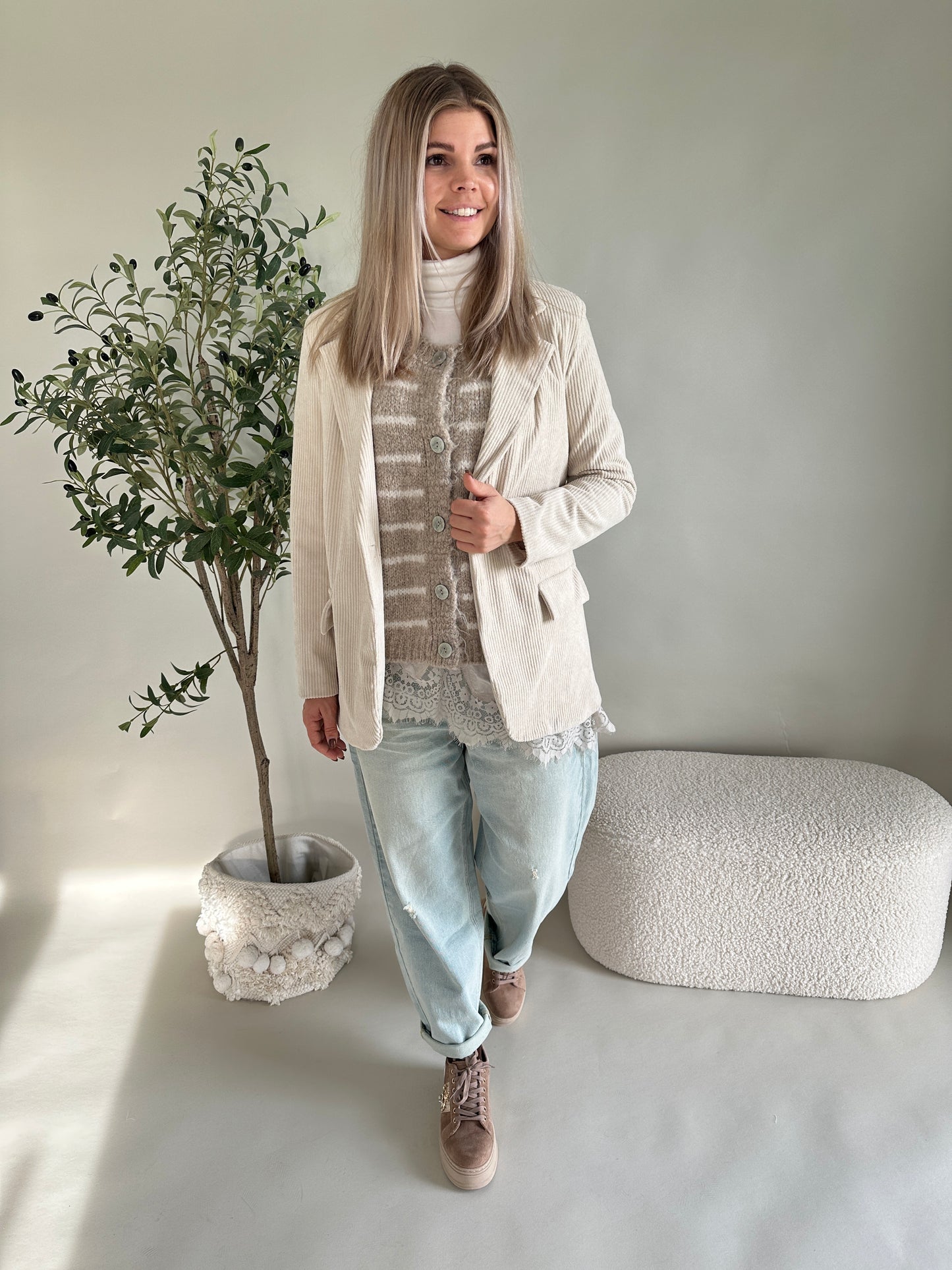 blazer in wollweiß ( cord )