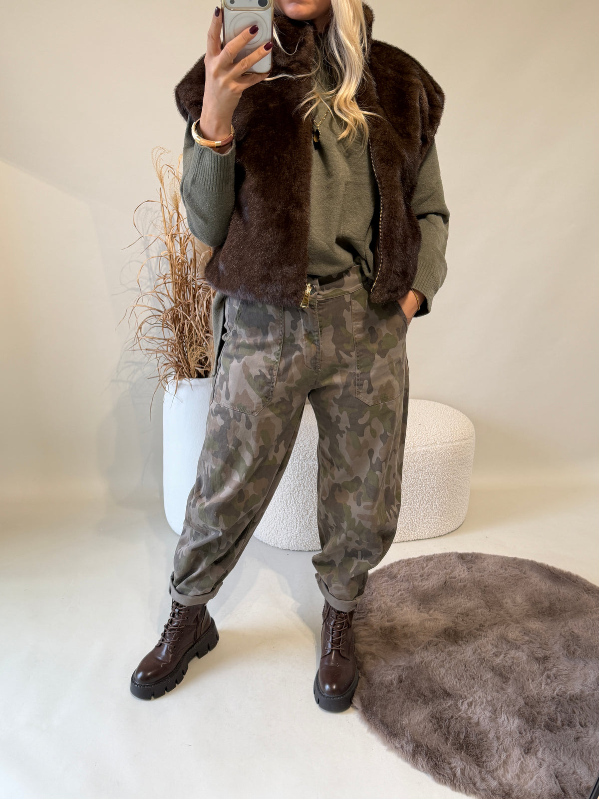 Hose in Camouflage mit Brauntöne ( Ballon )