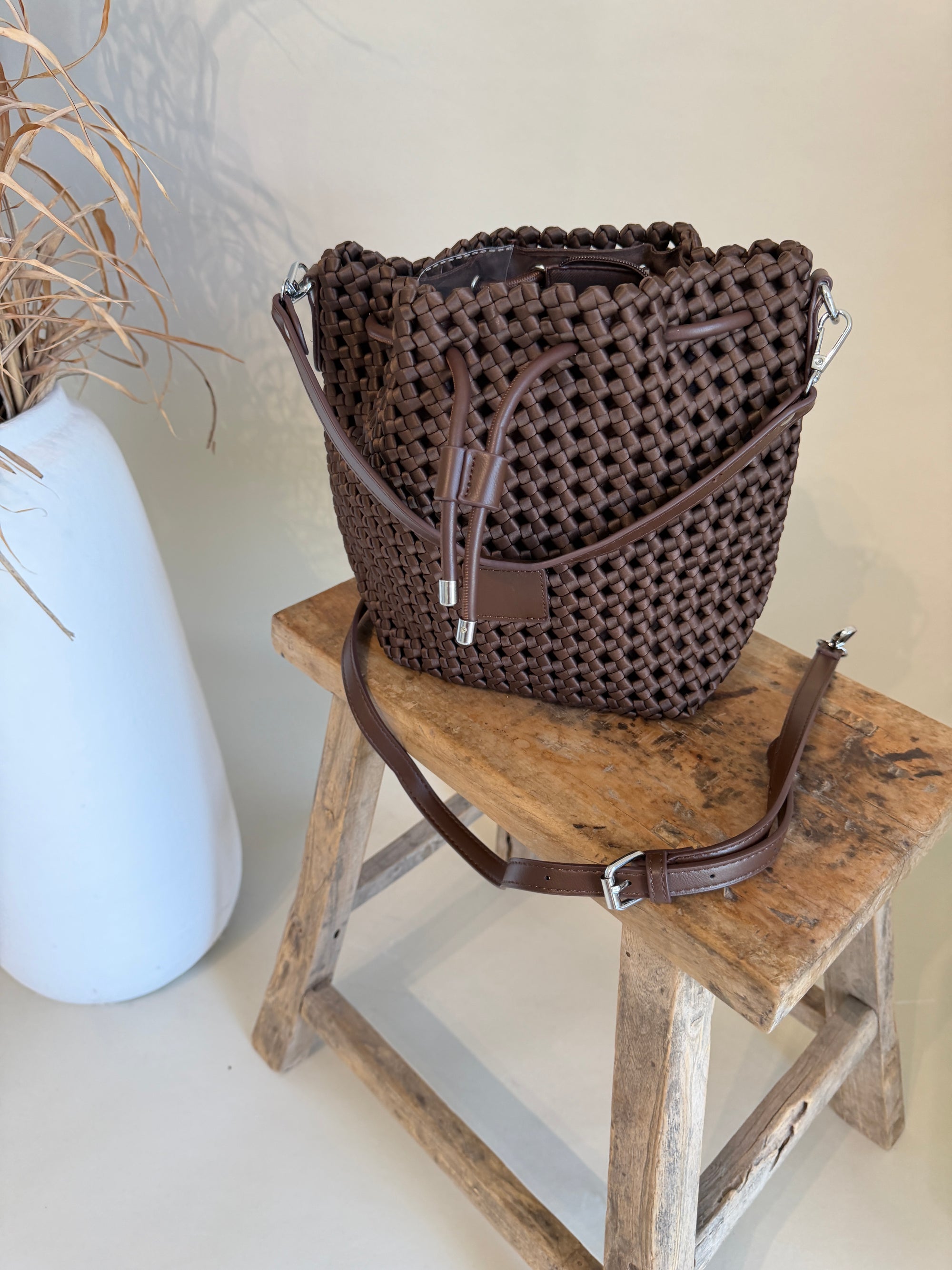 Tasche geflochten in Schokobraun