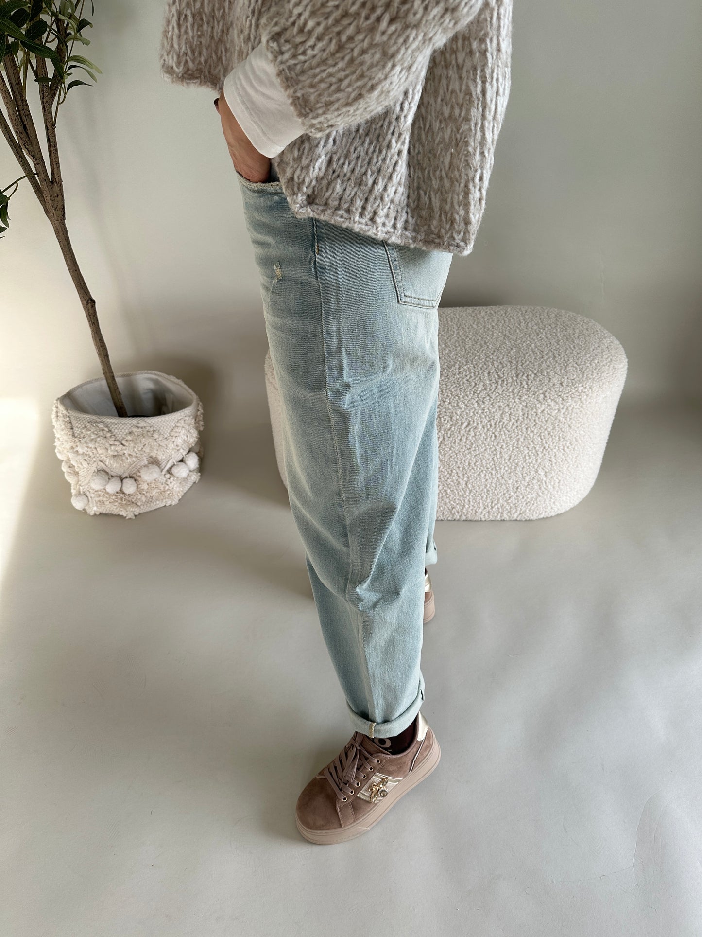 jeans in retro-auswaschung (ballonhose)