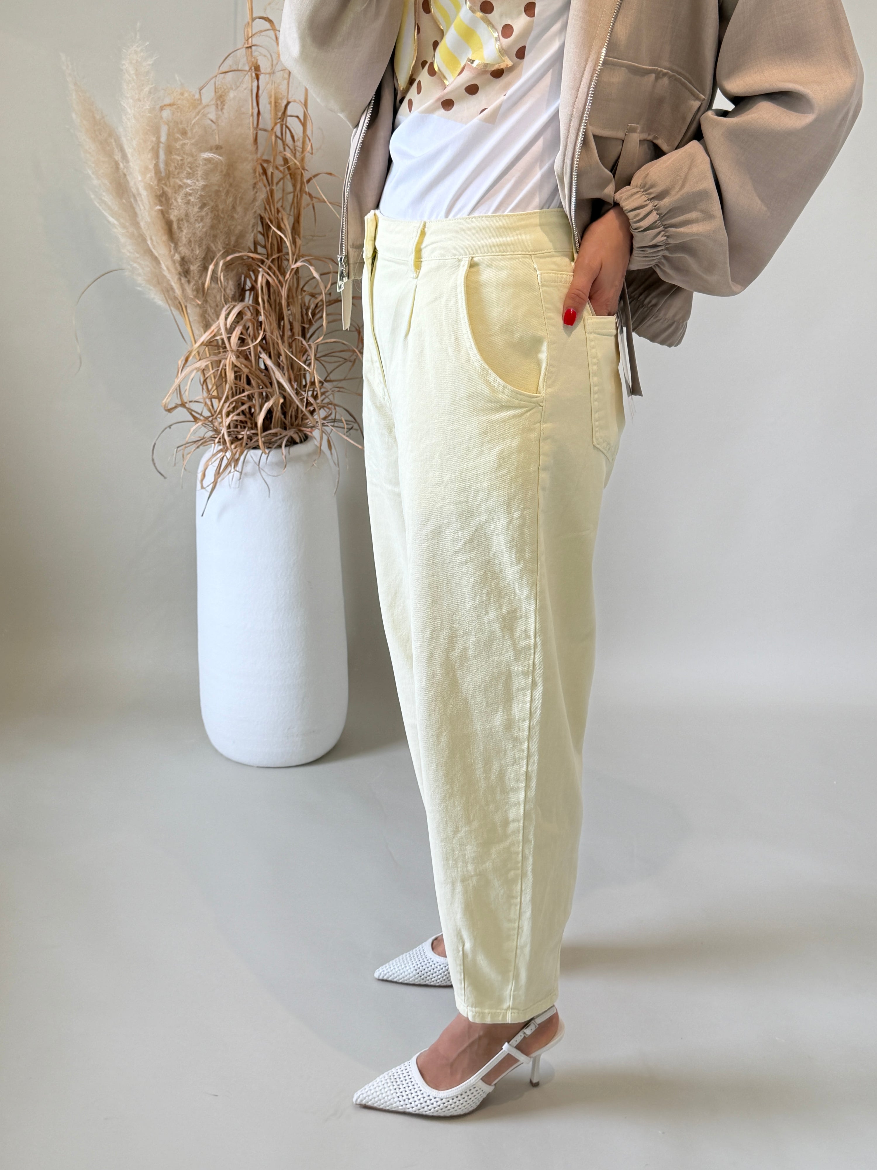 Jeans ( Ballon ) in Vanillegelb