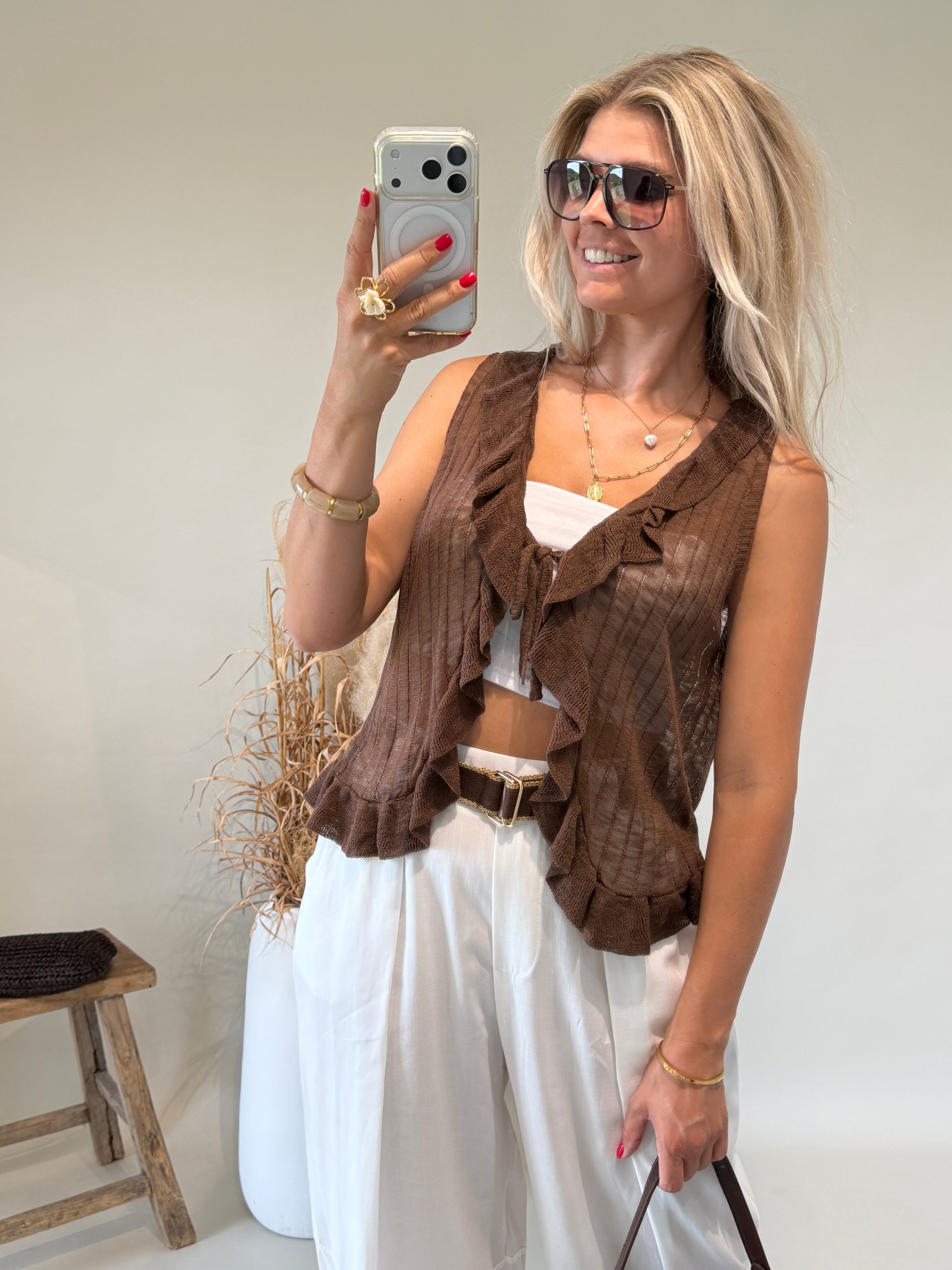 Jacke in Schokobraun ( Feinstrick )