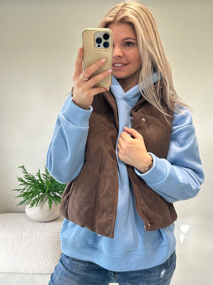 Weste in Schokobraun (Cord)