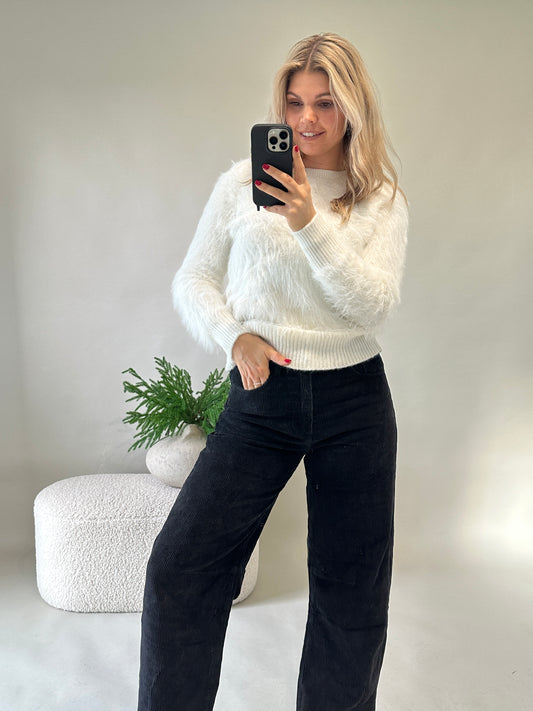 Pullover in Wollweiß