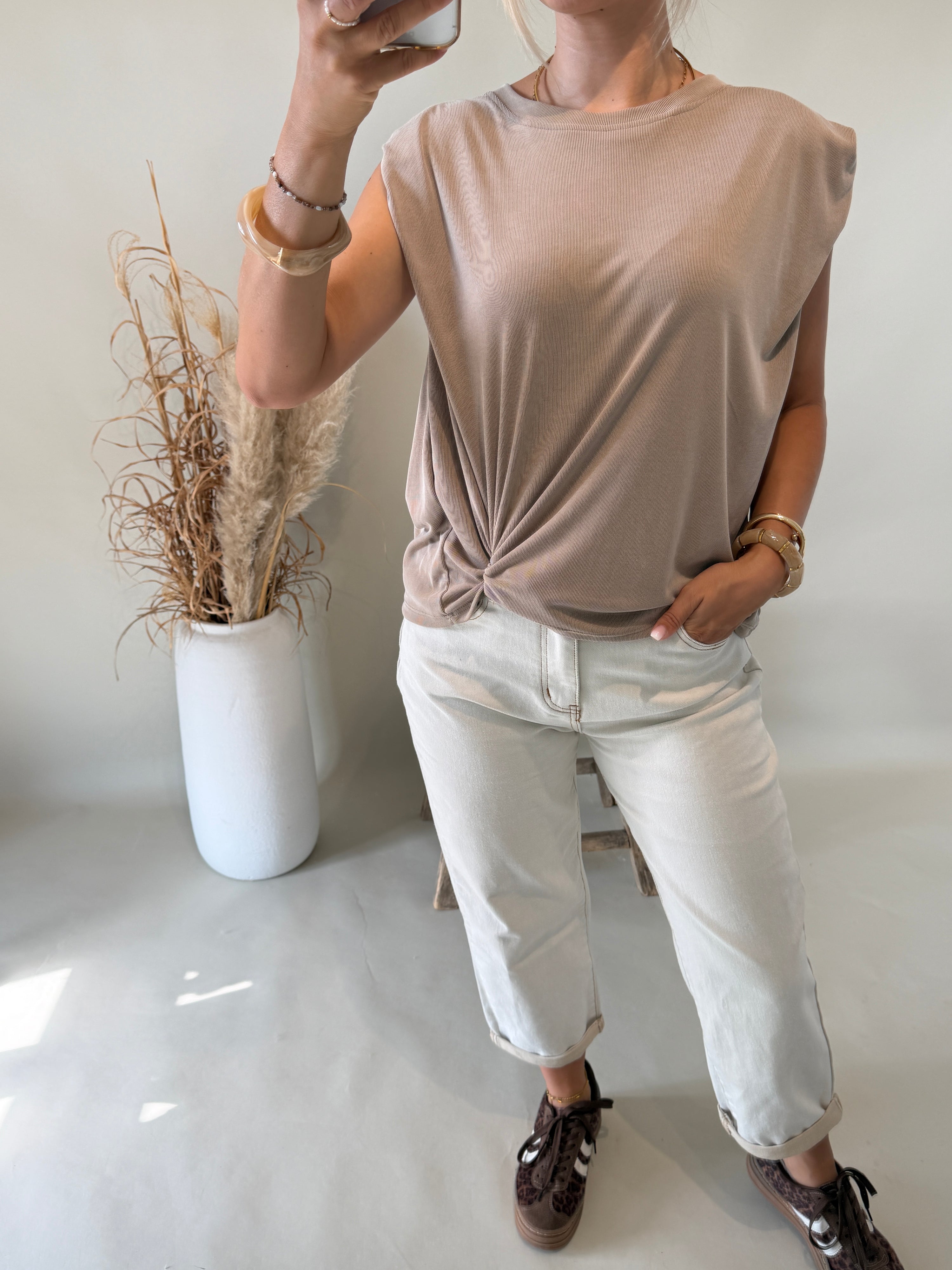 Shirt Feinstrickoptik  in Zimt