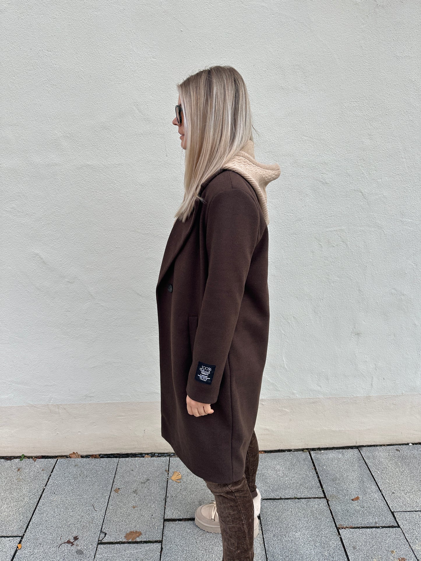 mantel in schokobraun