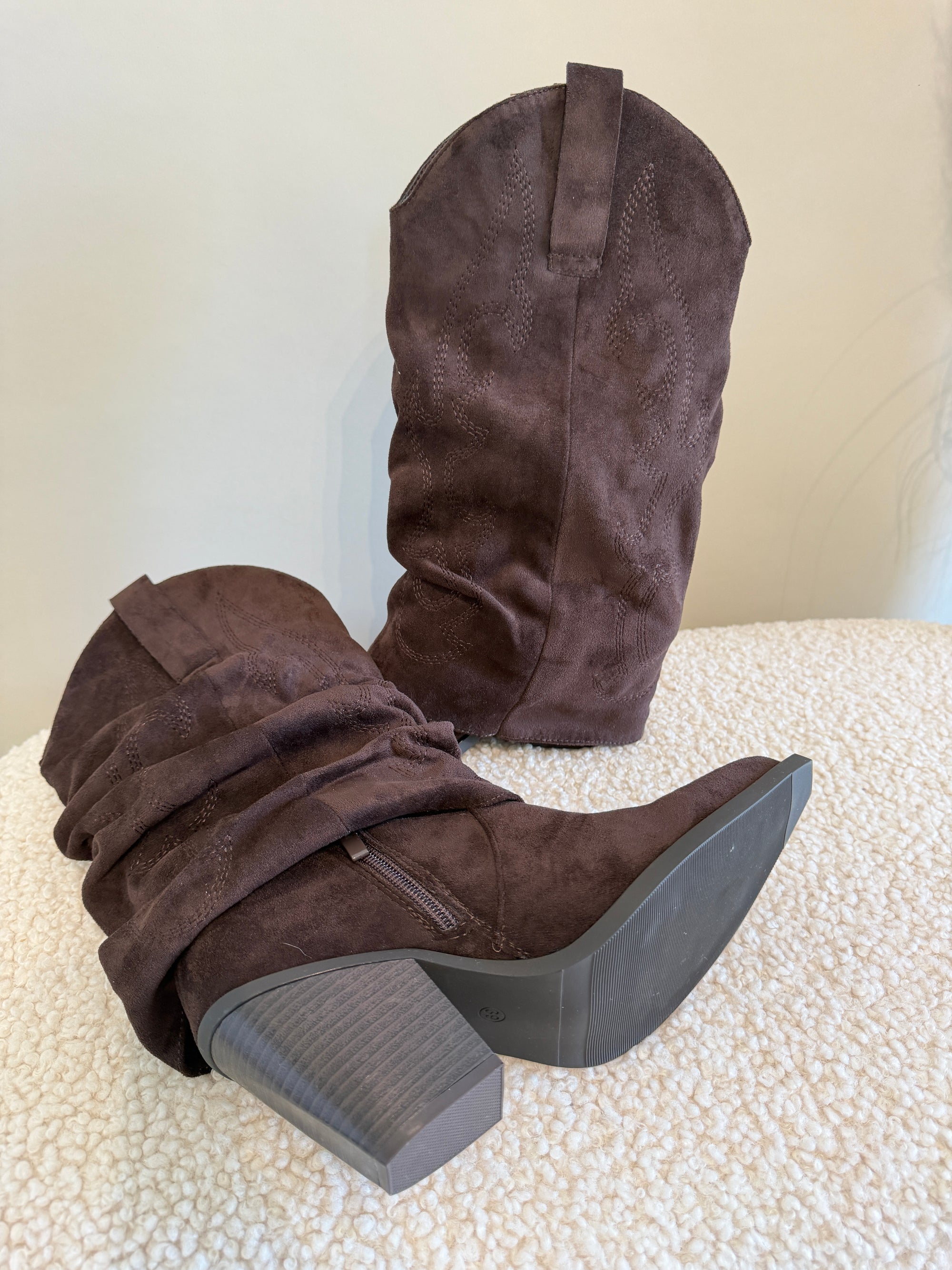 Cowboystiefel in Schokobraun