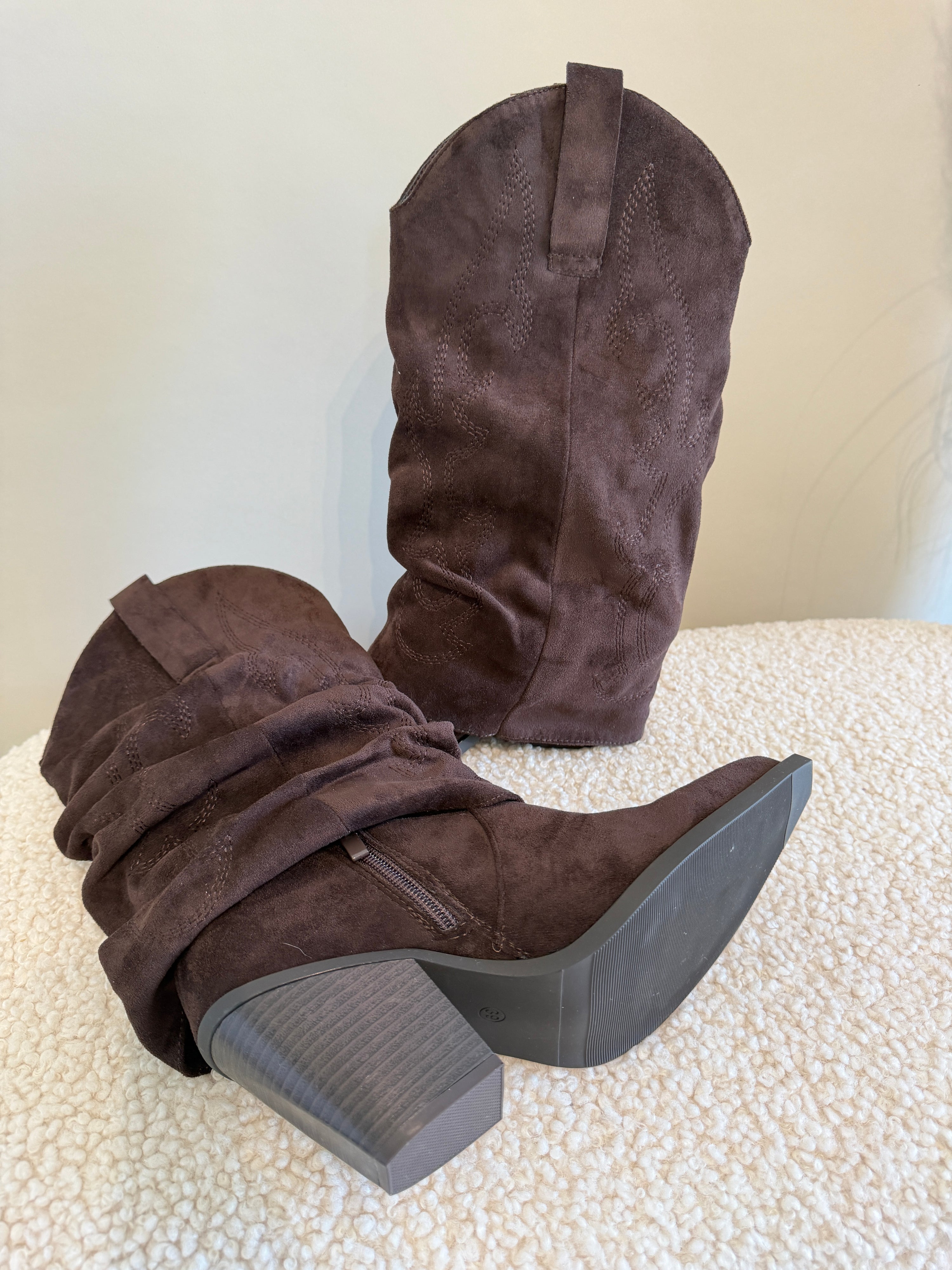 Cowboystiefel in Schokobraun