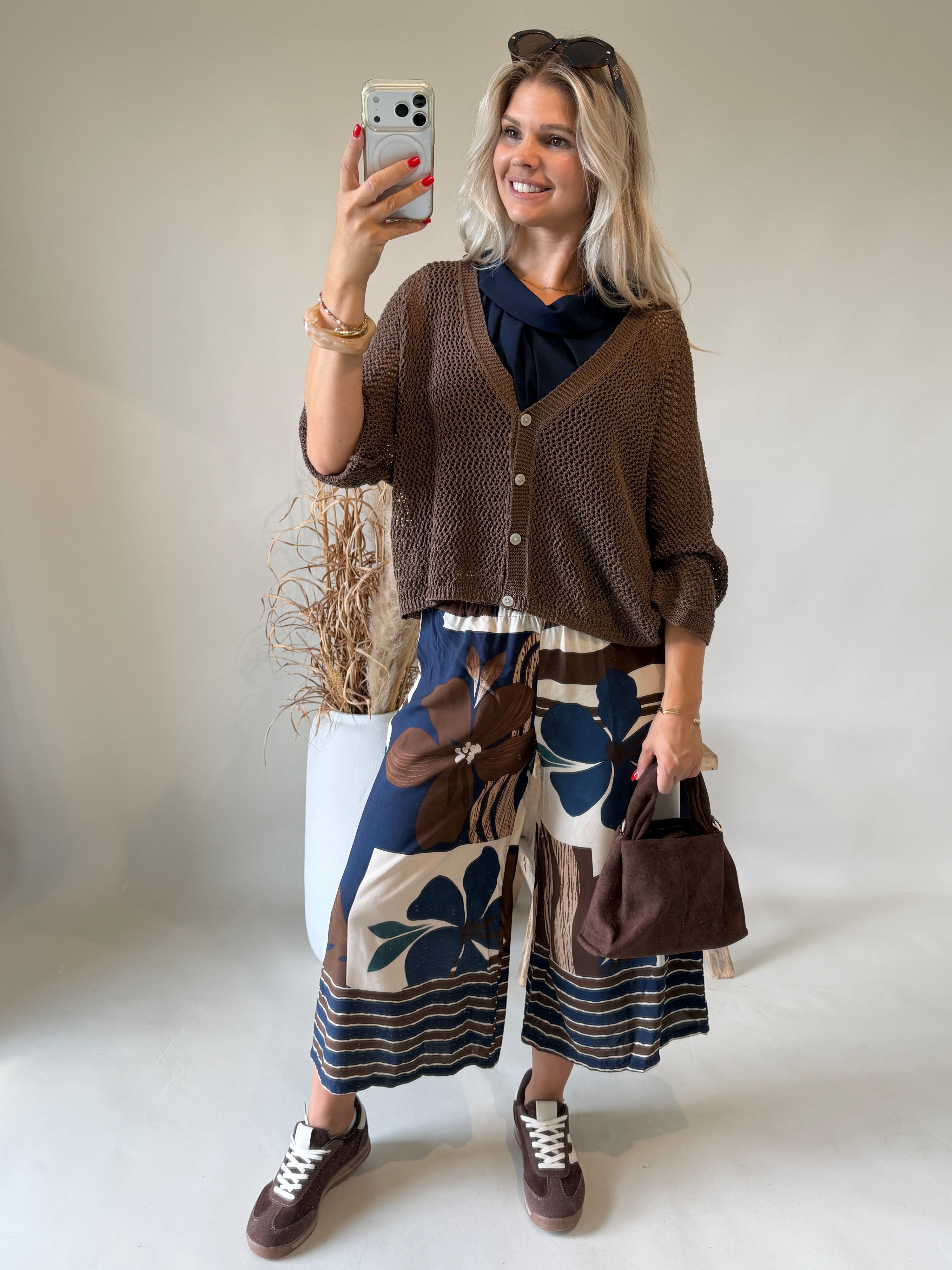Jacke in Schokobraun ( Häkeloptik )