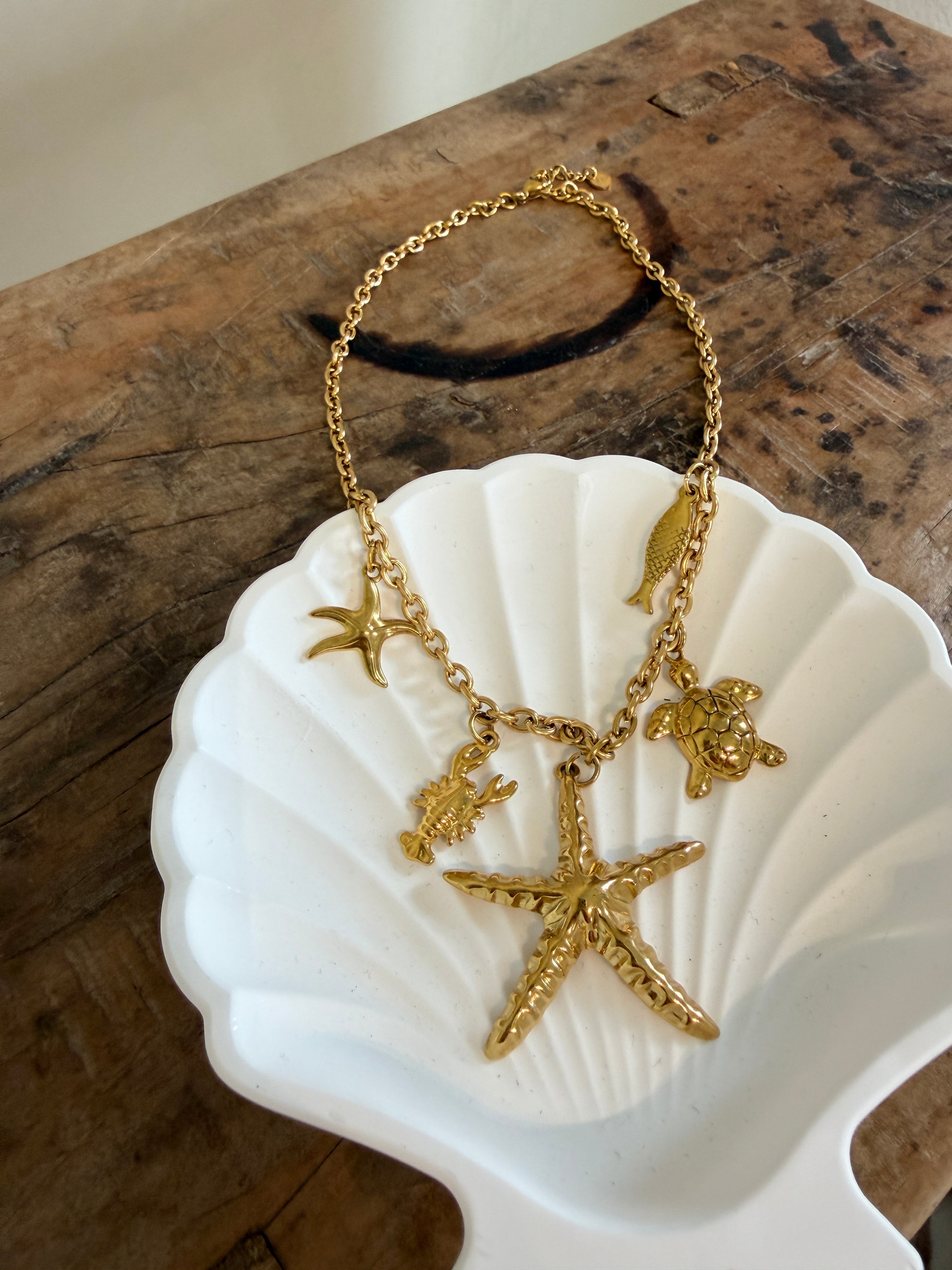 Kette in Gold mit Seestern Anhänger