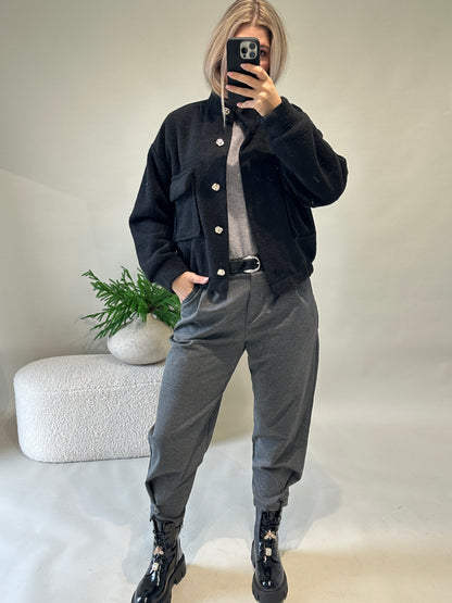 Pullover in Grau mit Glitzer