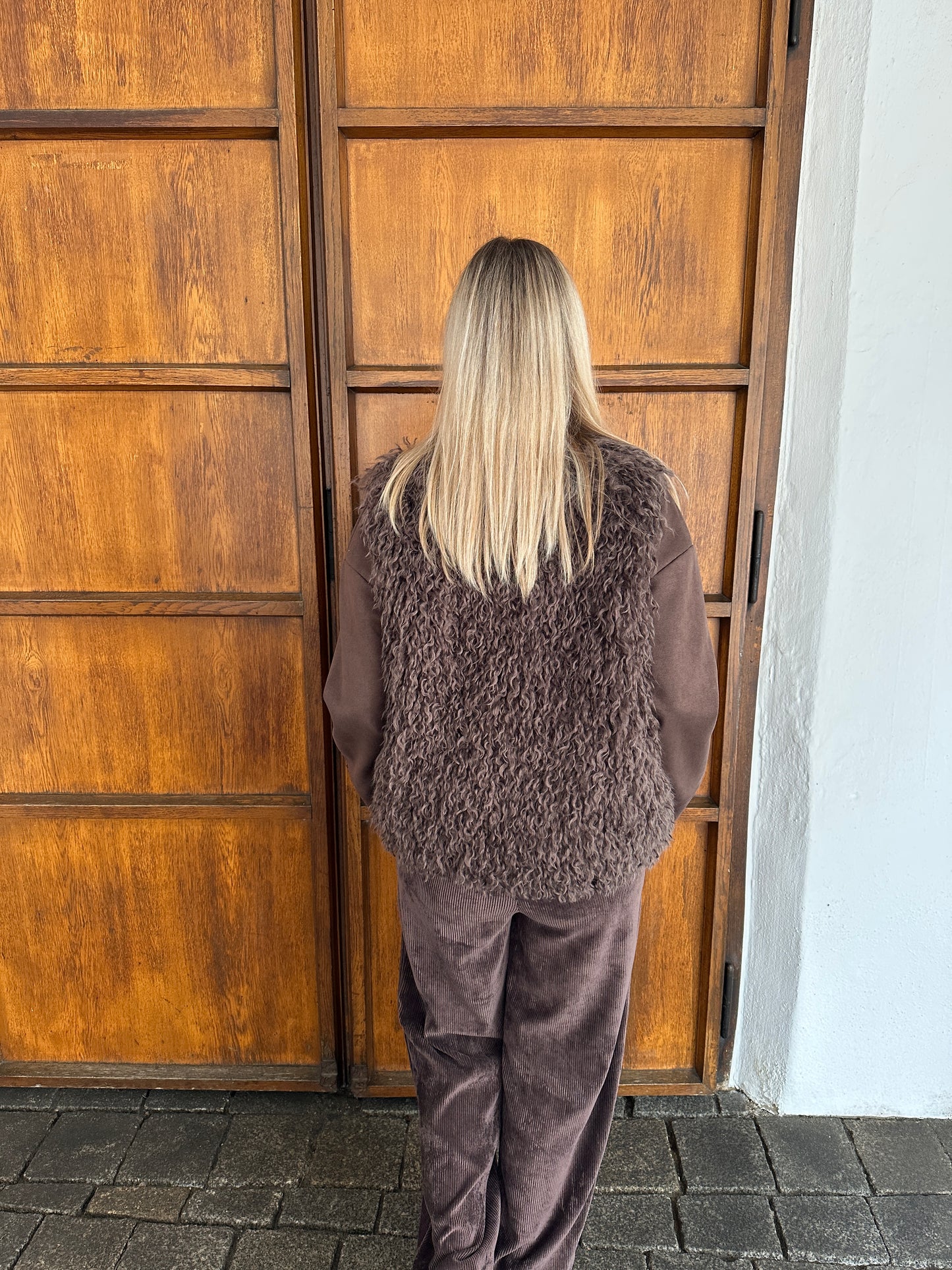 felljacke in schokobraun