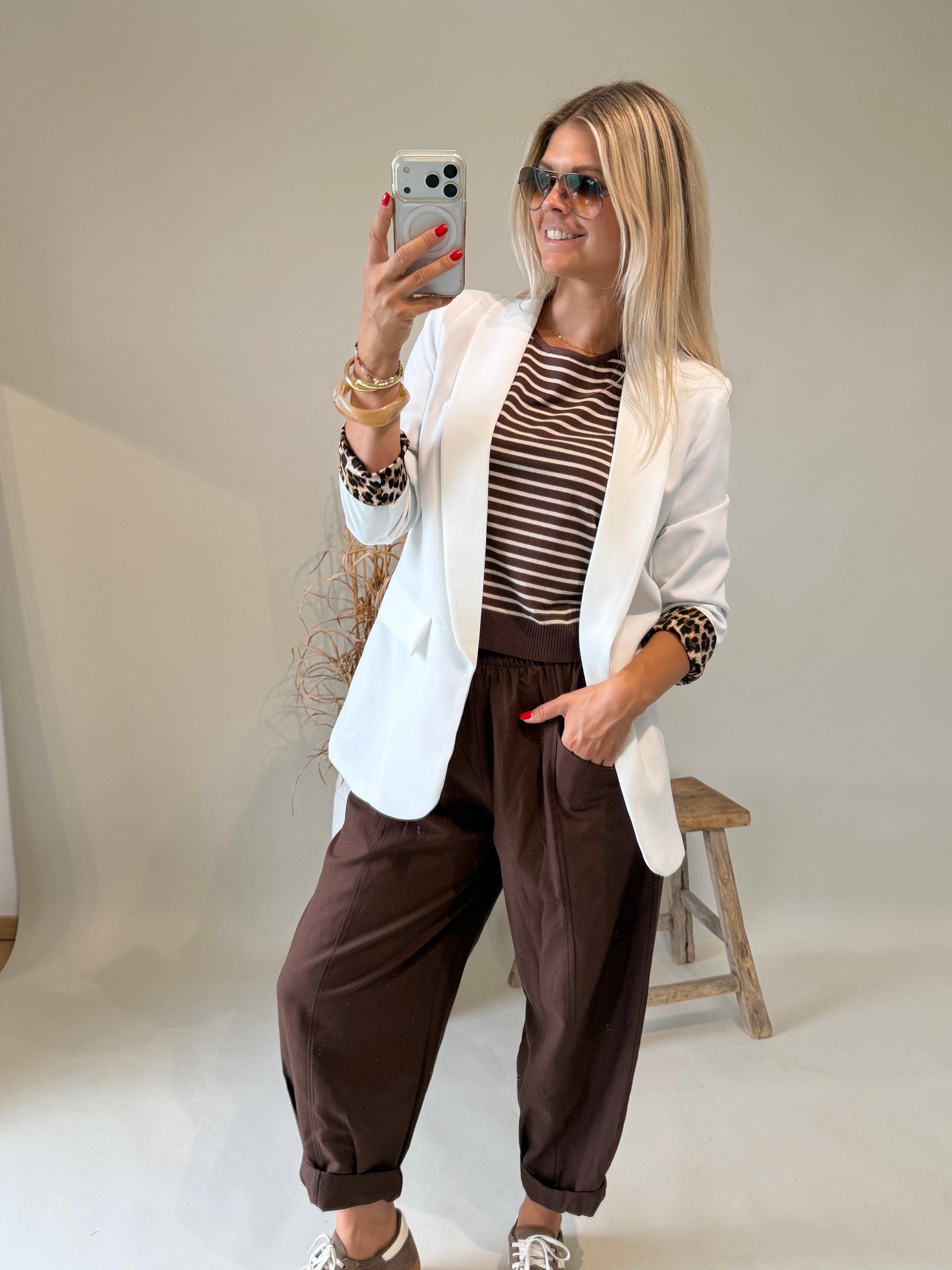 Blazer in Wollweiß mit Leo