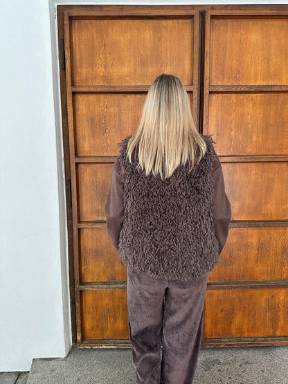 Felljacke in Schokobraun