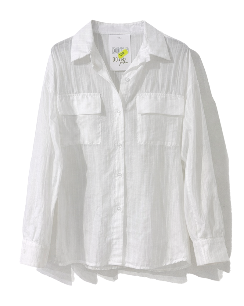 Bluse in Weiß mit Streifen