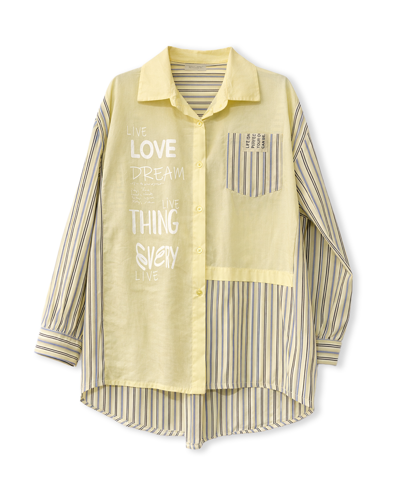 Bluse in Zitronengelb gestreift