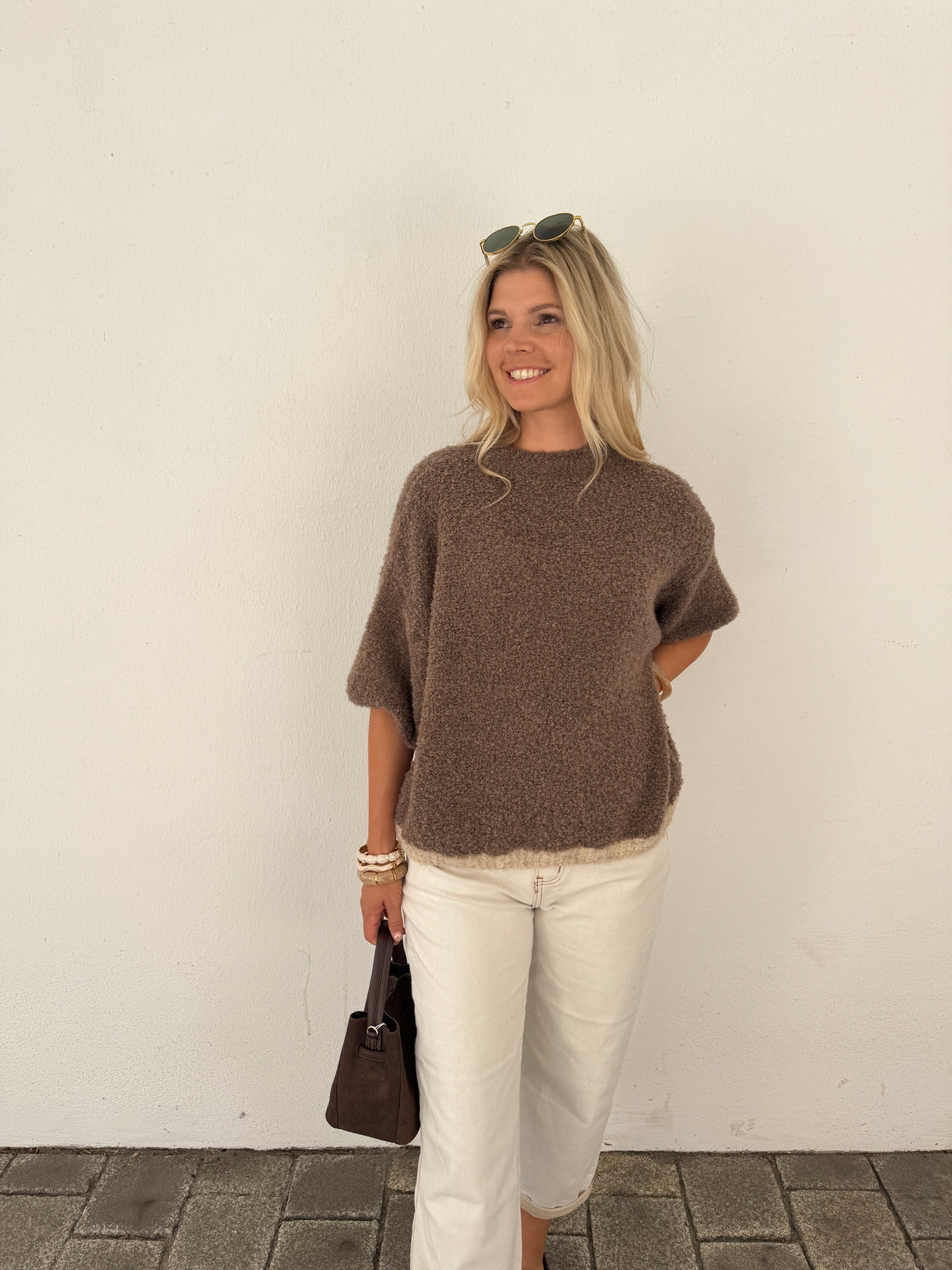 Pullover in Nussbraun  ( Kurzarm )