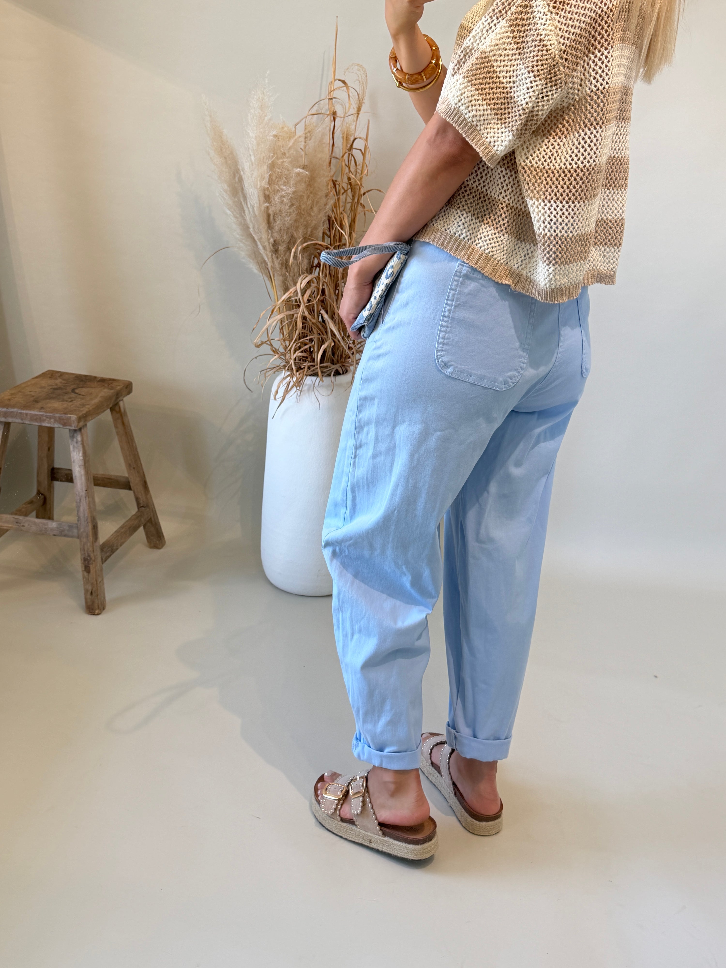 Hose Hellblau ( Ballon ) mit großen Taschen vorne