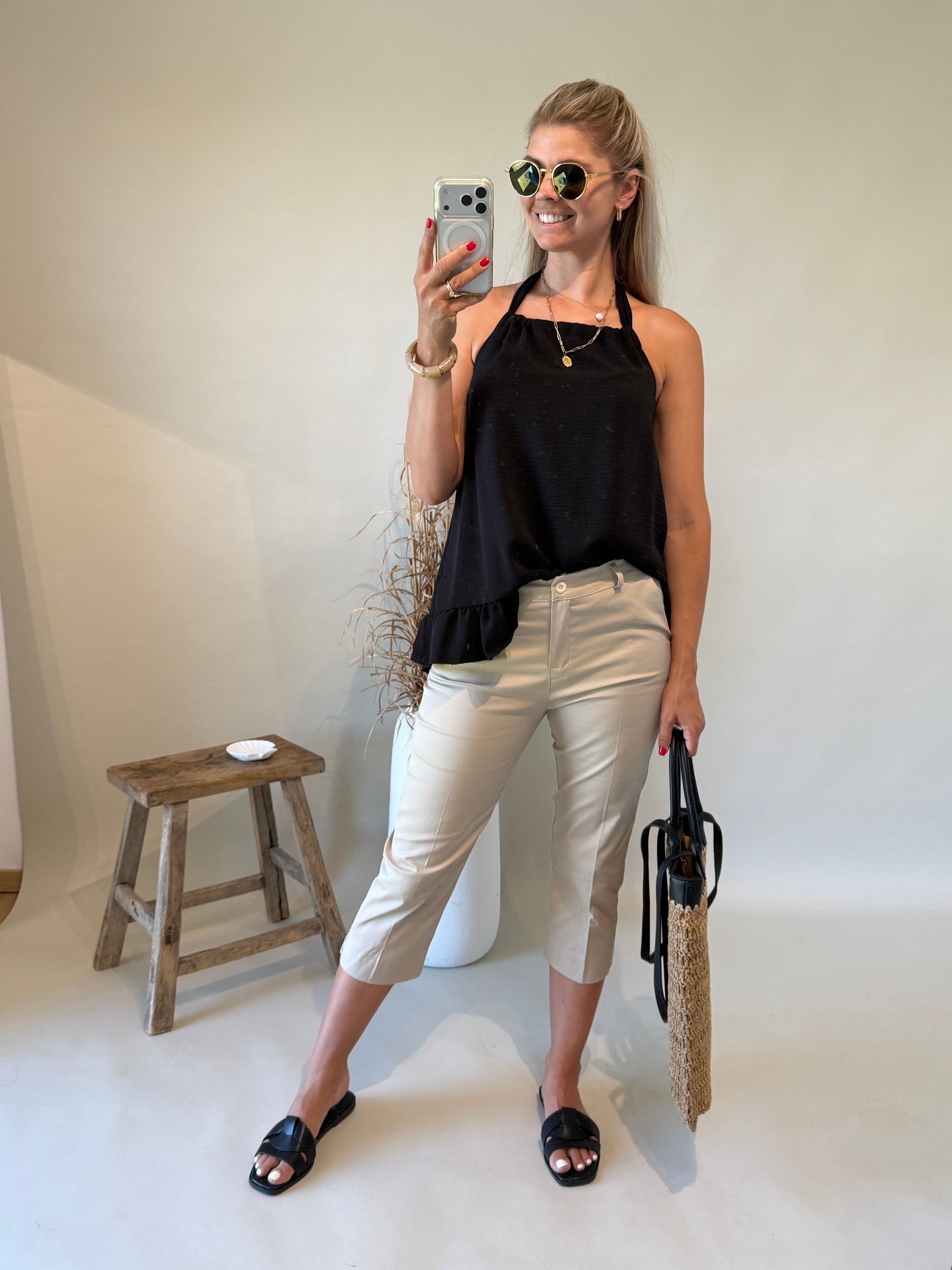 Bluse in Schwarz ( Neckholder )