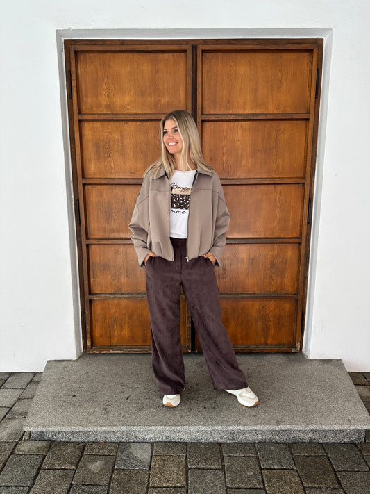 Ballonjacke in Taupe