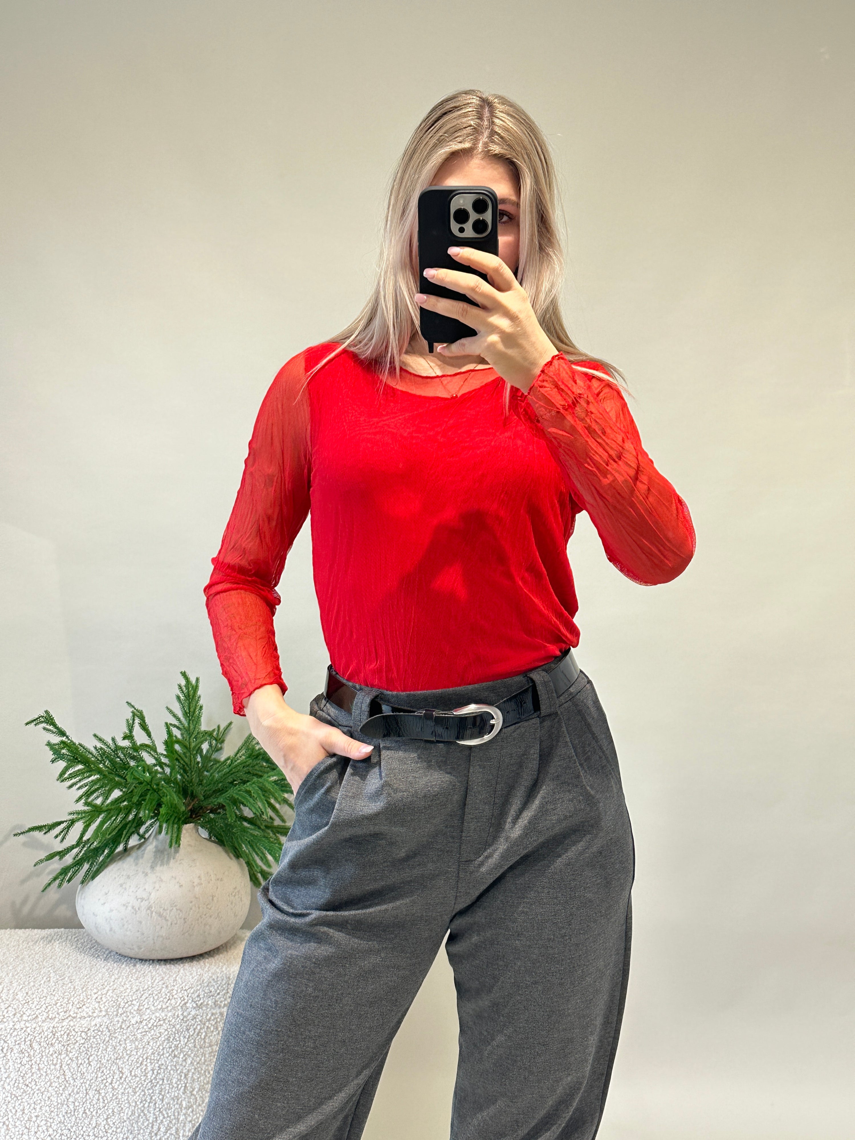 Netzshirt in Rot