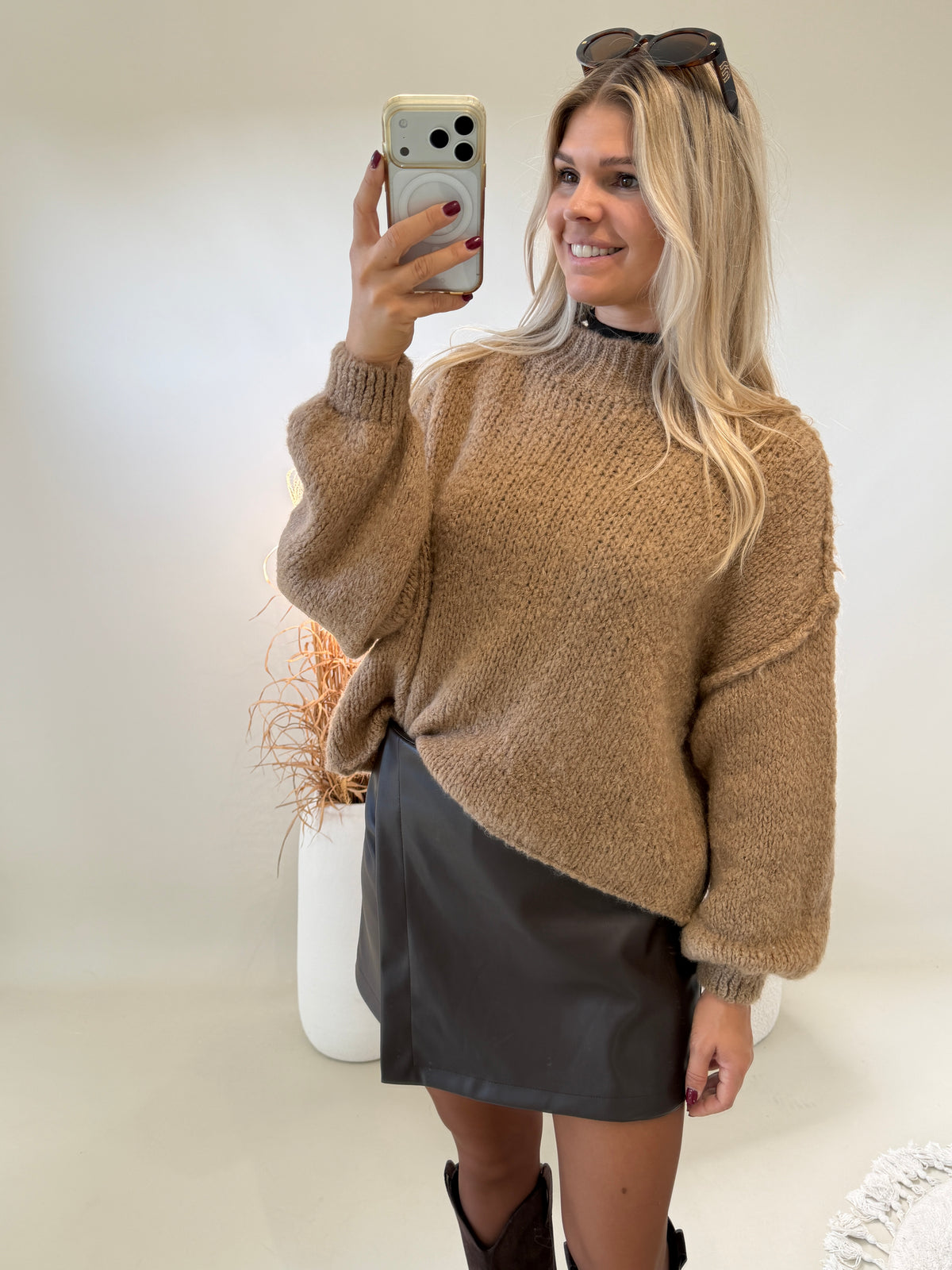 Pullover in Zimt