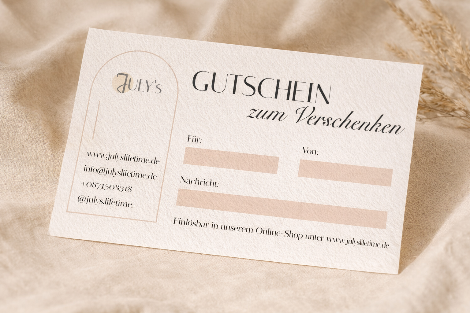 July's Shop-Gutschein