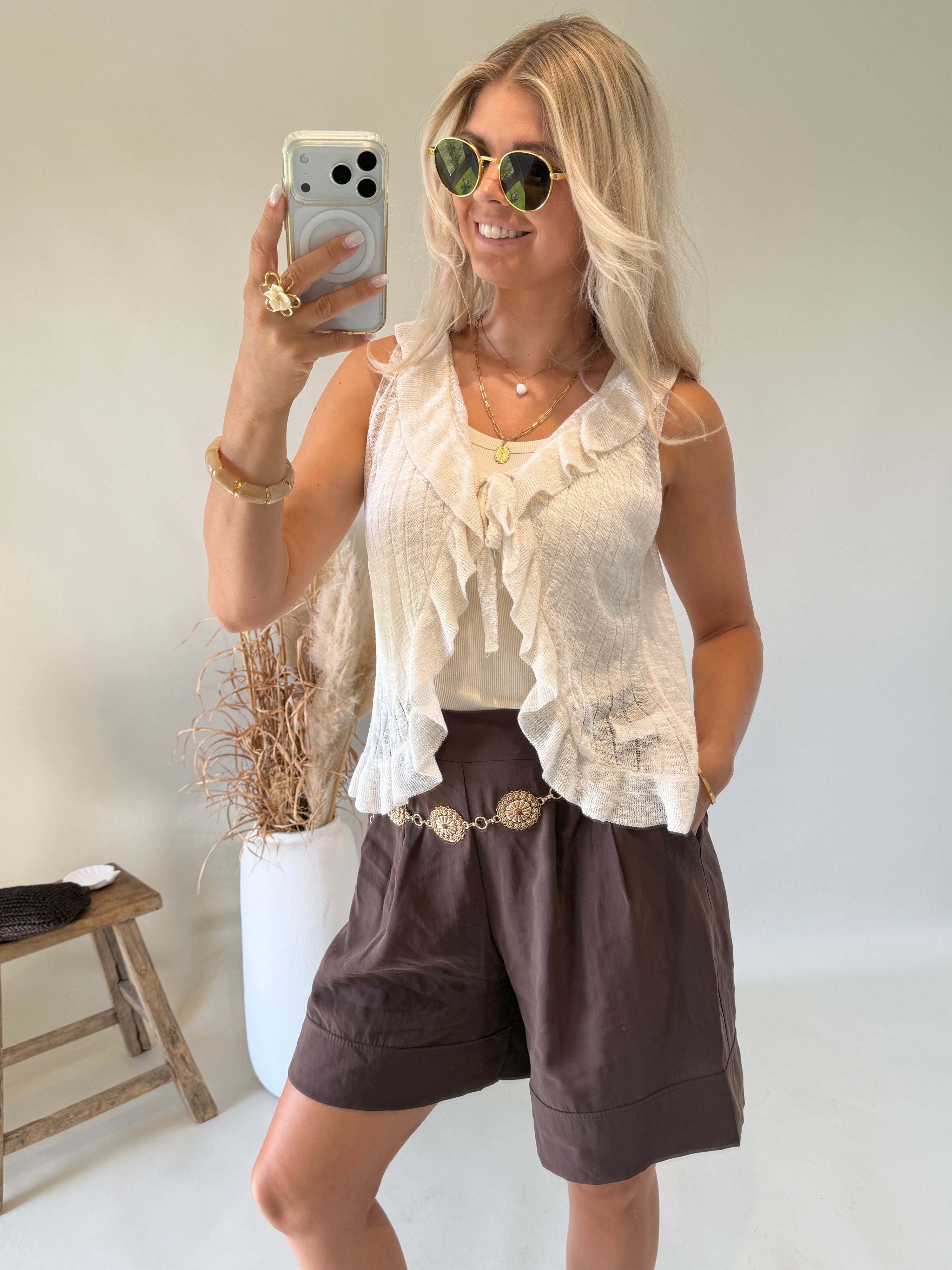 Jacke in Beige (Feinstrick)
