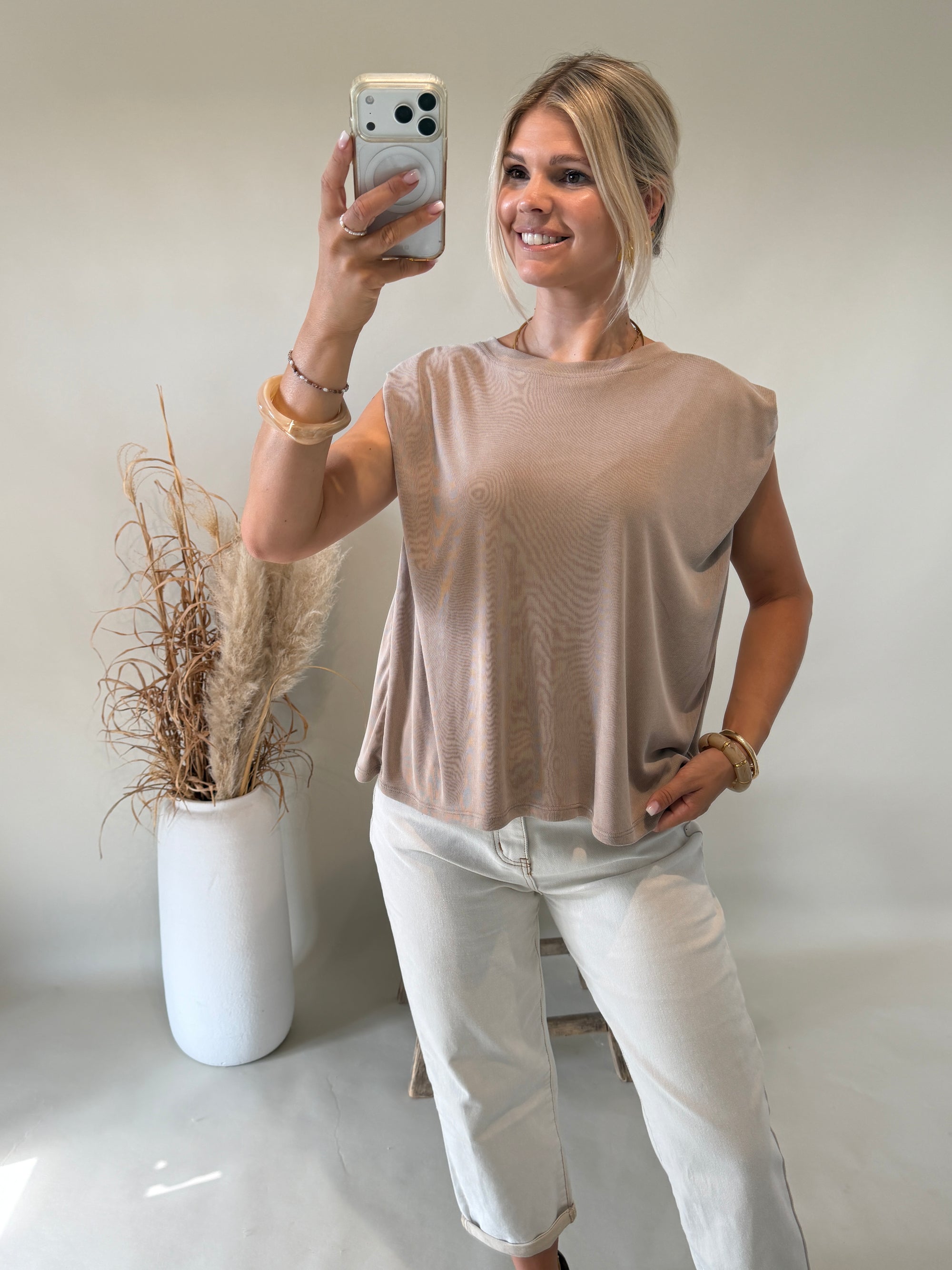 Shirt Feinstrickoptik  in Zimt