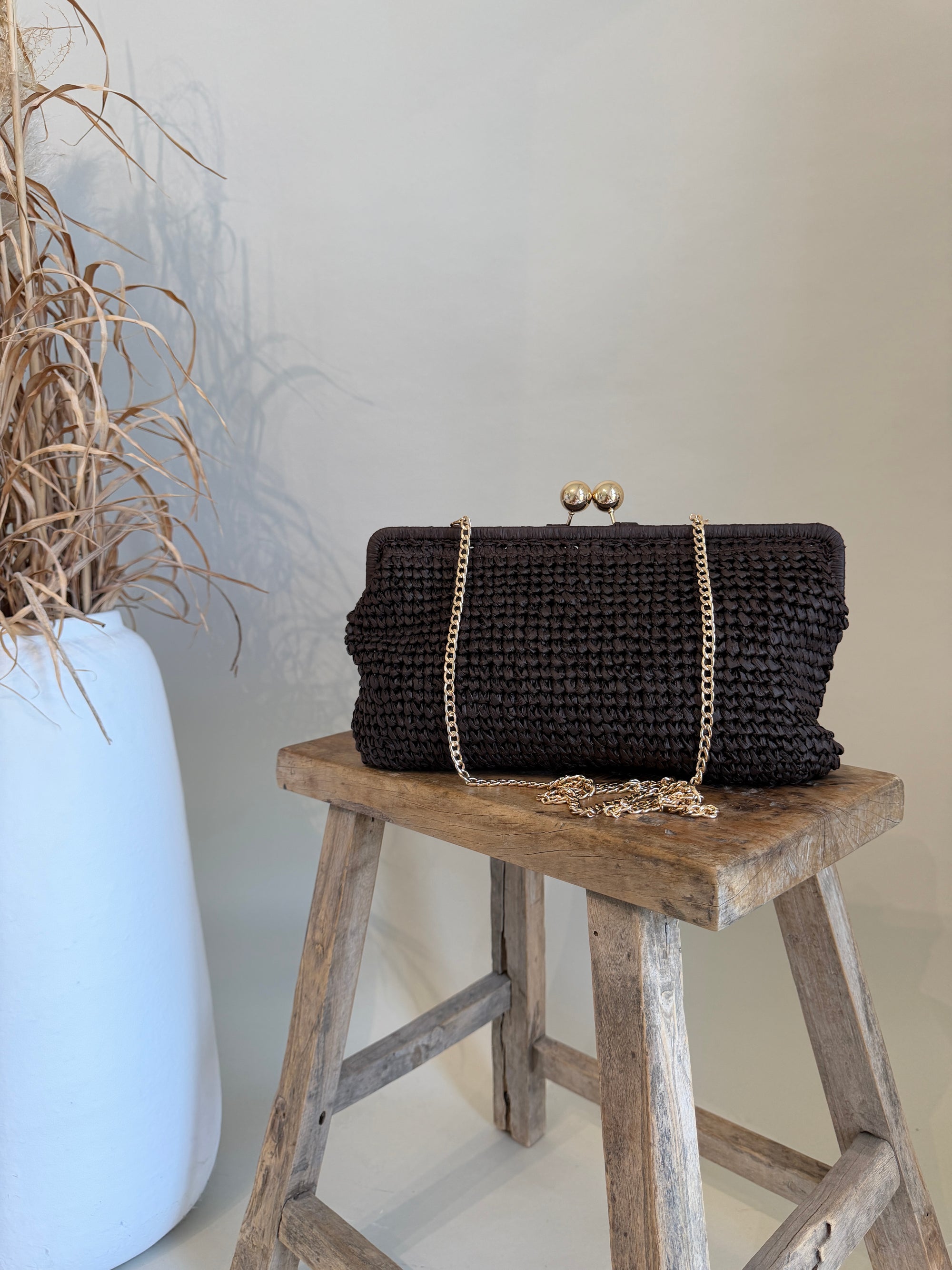 Basttasche in Schokobraun