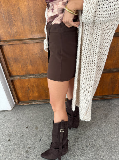 Hosen-Rock in Schokobraun (Skort)