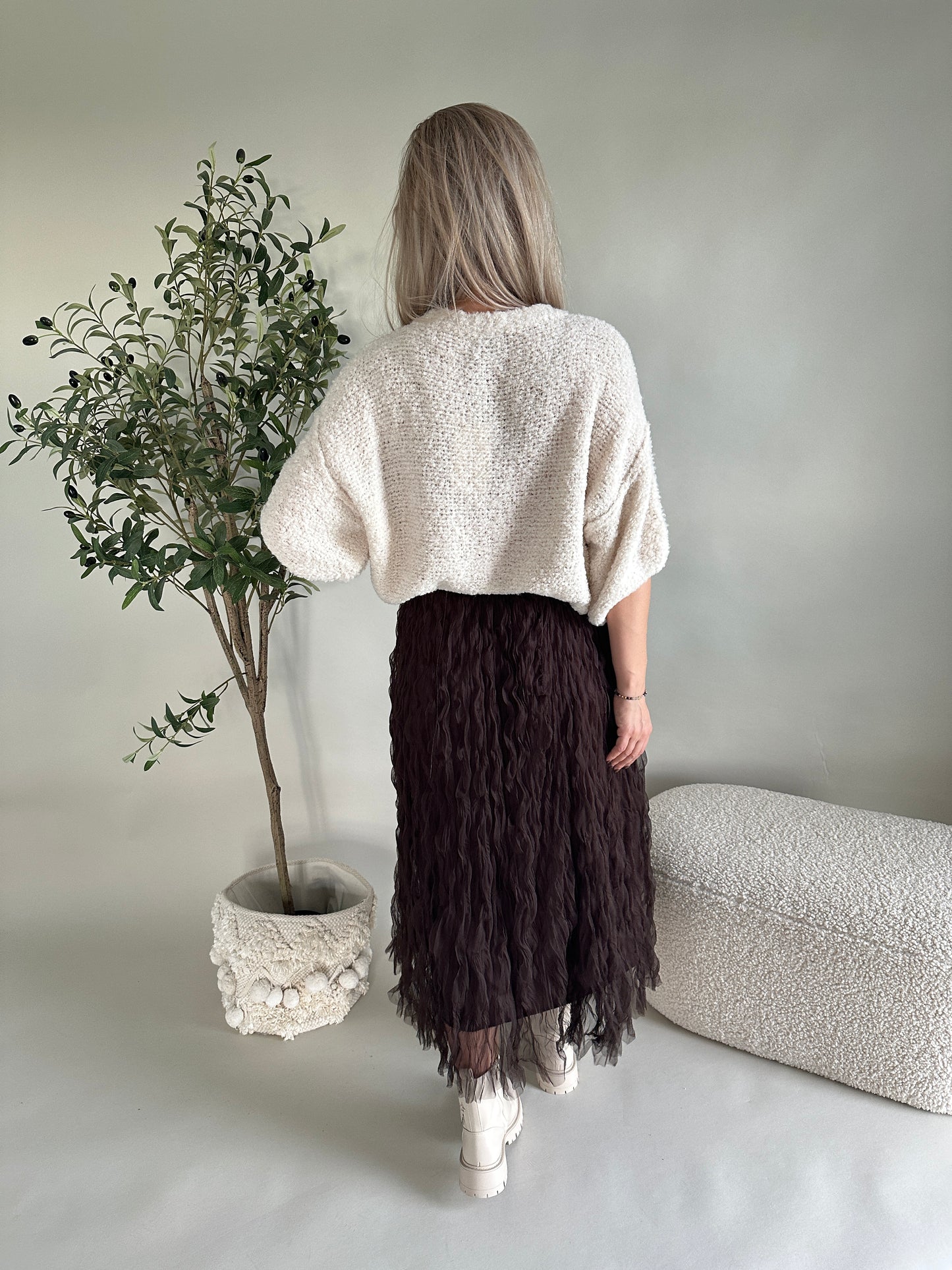 rock in schokobraun aus tüll