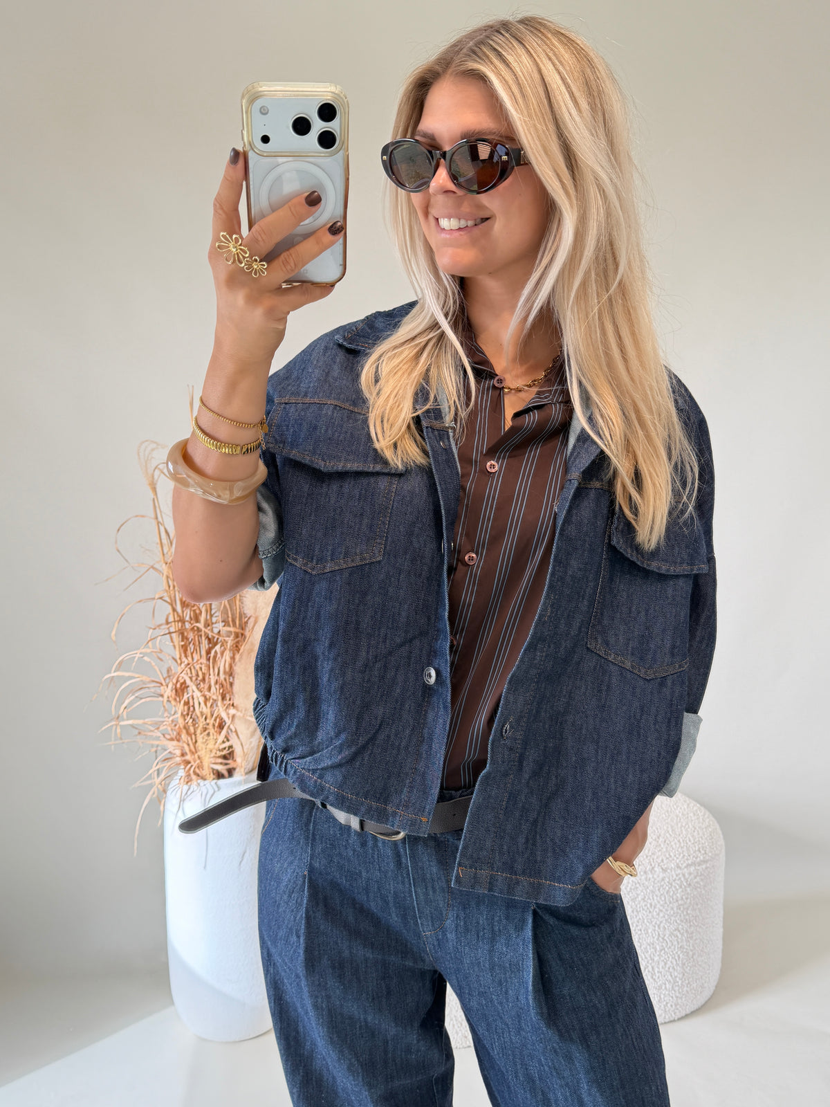 Jacke in Dunkelblau ( Jeansstoff )