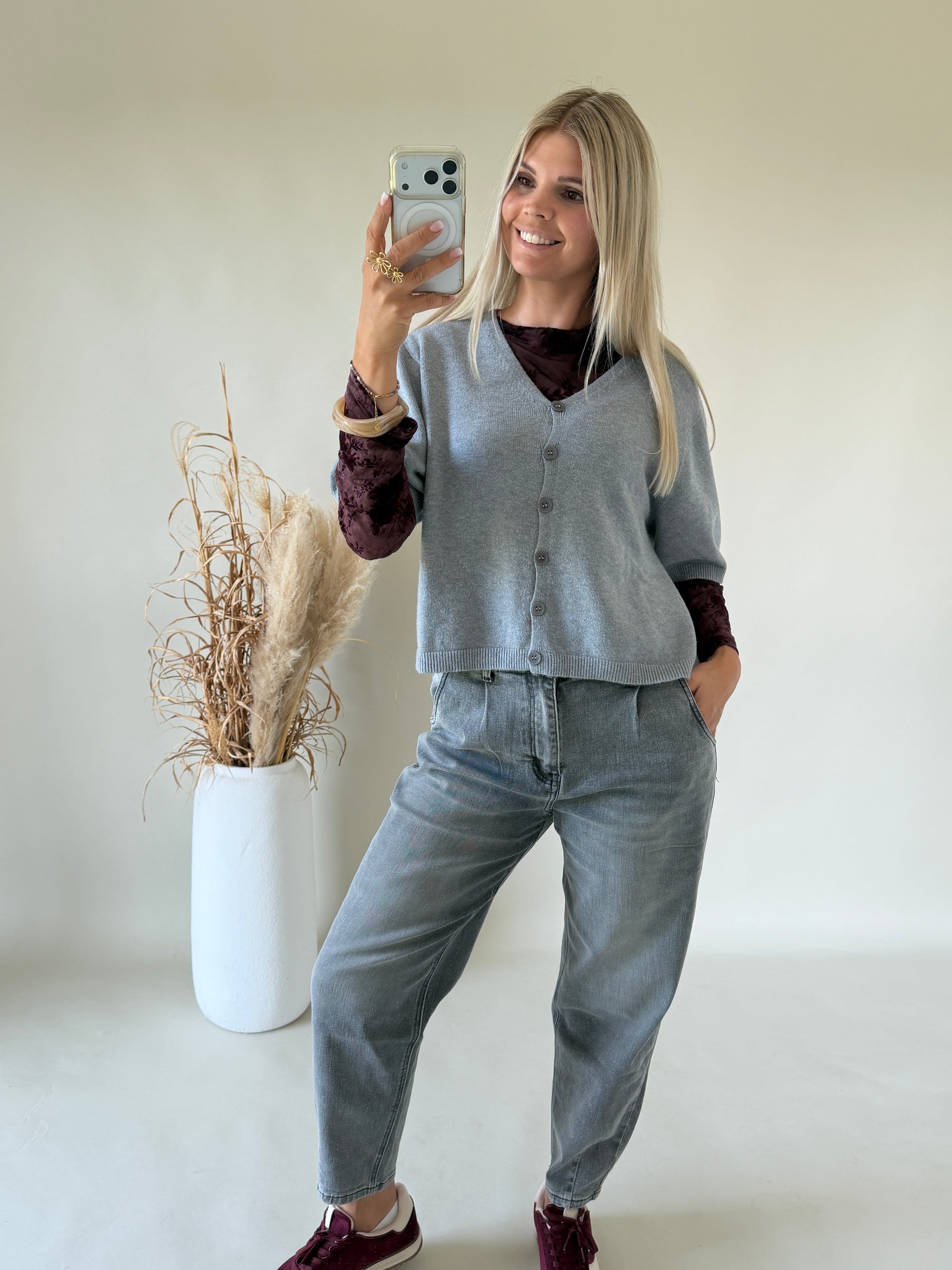 Jacke in Grau ( Kurzarm )