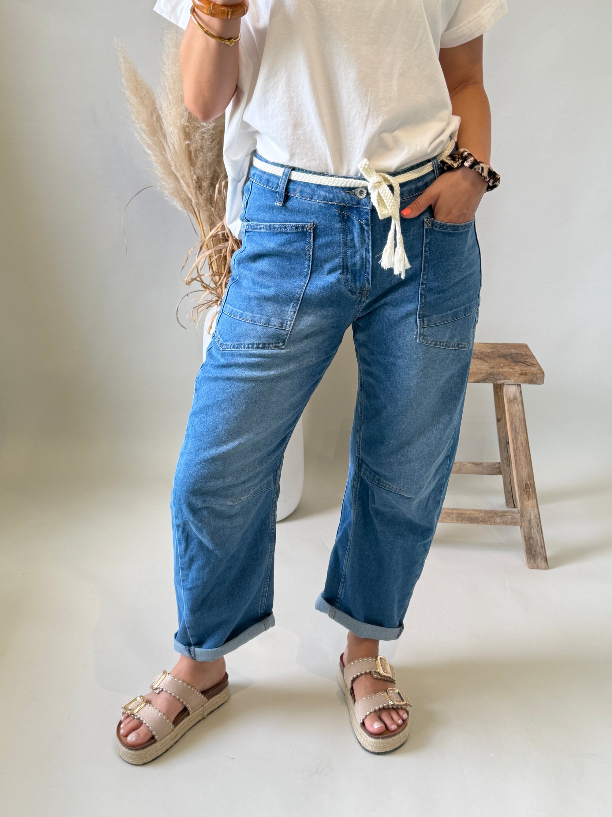 Jeans ( Ballon ) mit großen Taschen vorne