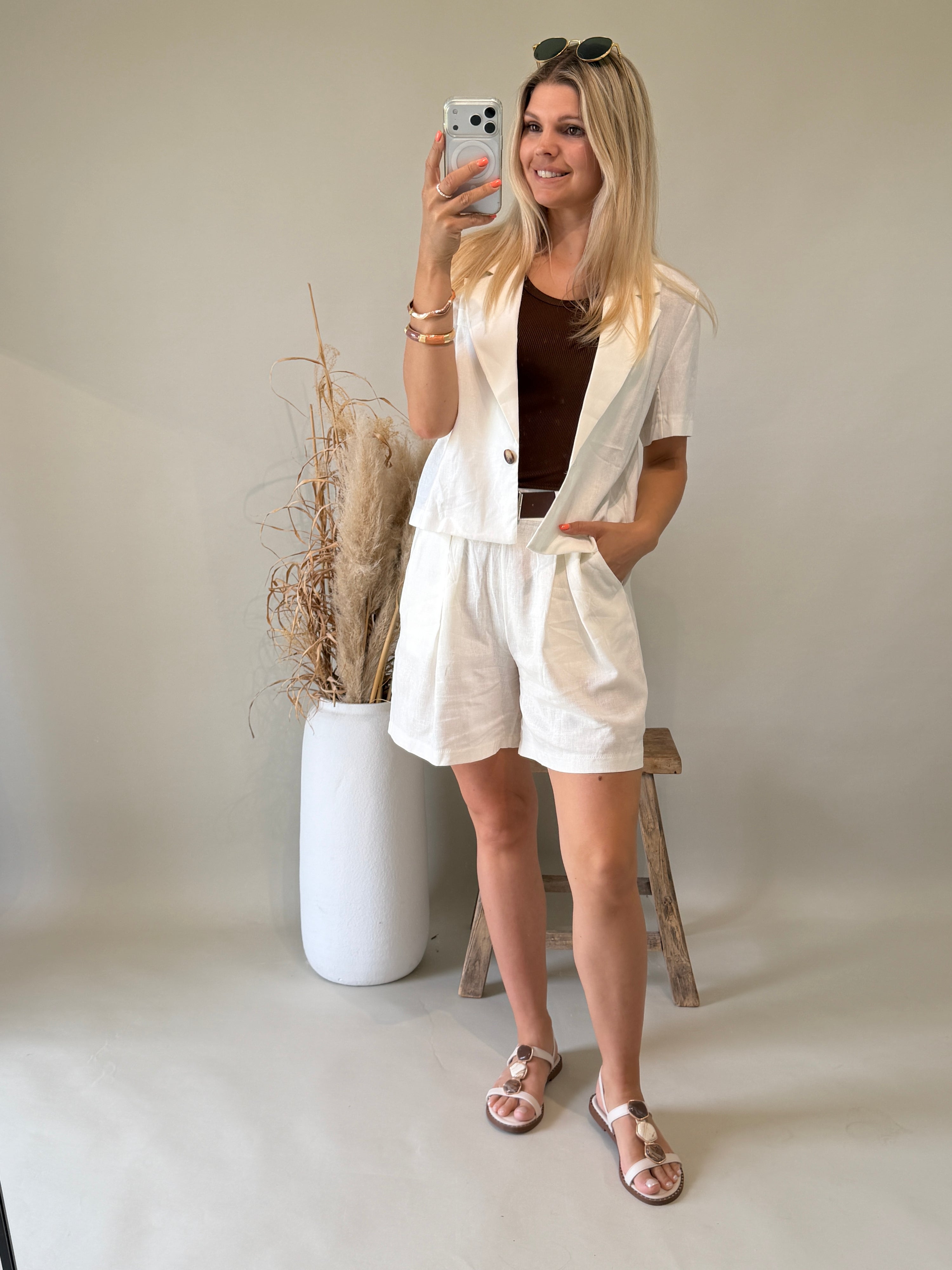 Blazer in Wollweiß ( Kurzarm )
