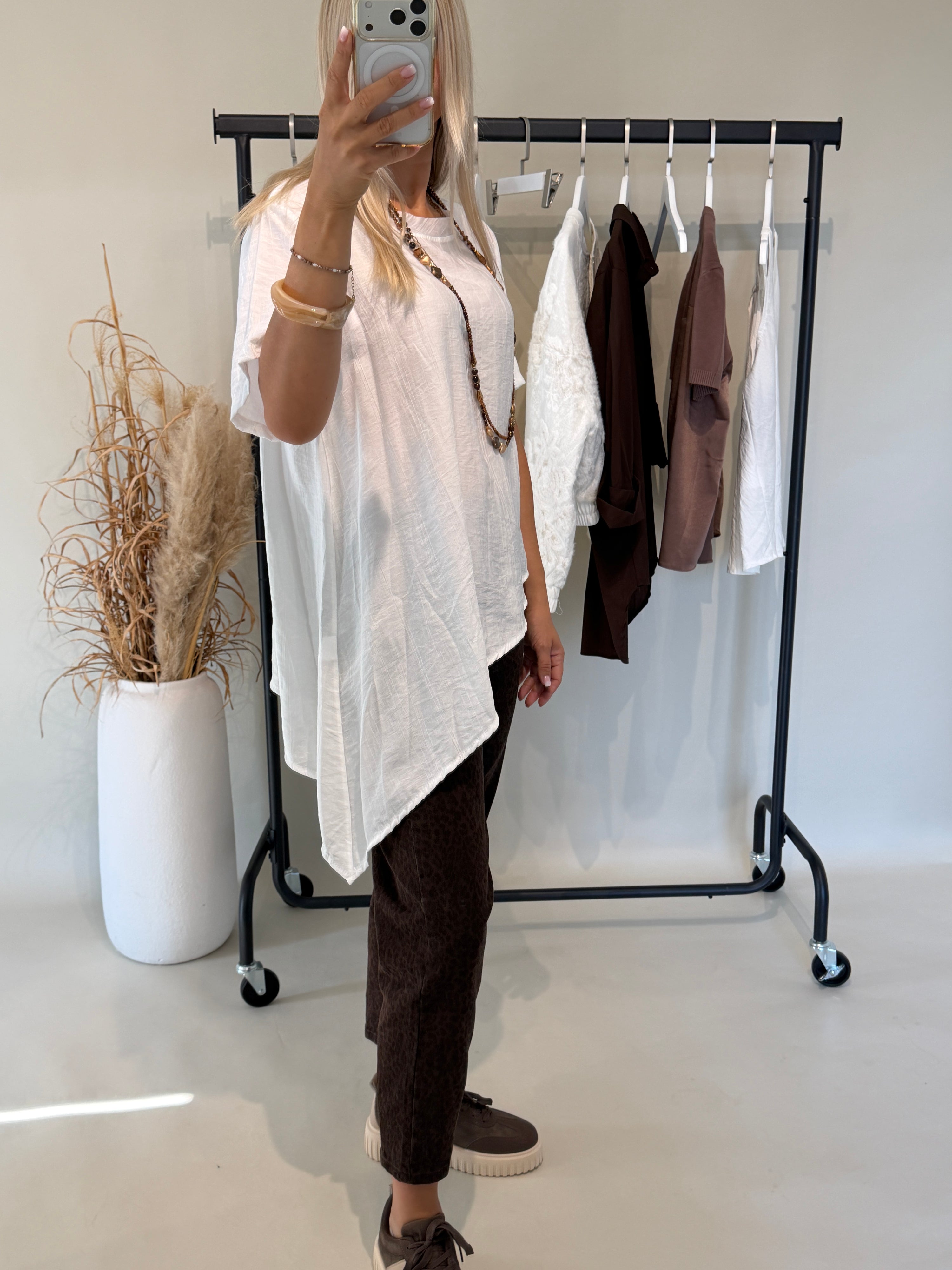 Shirt in fließender Blusenoptik