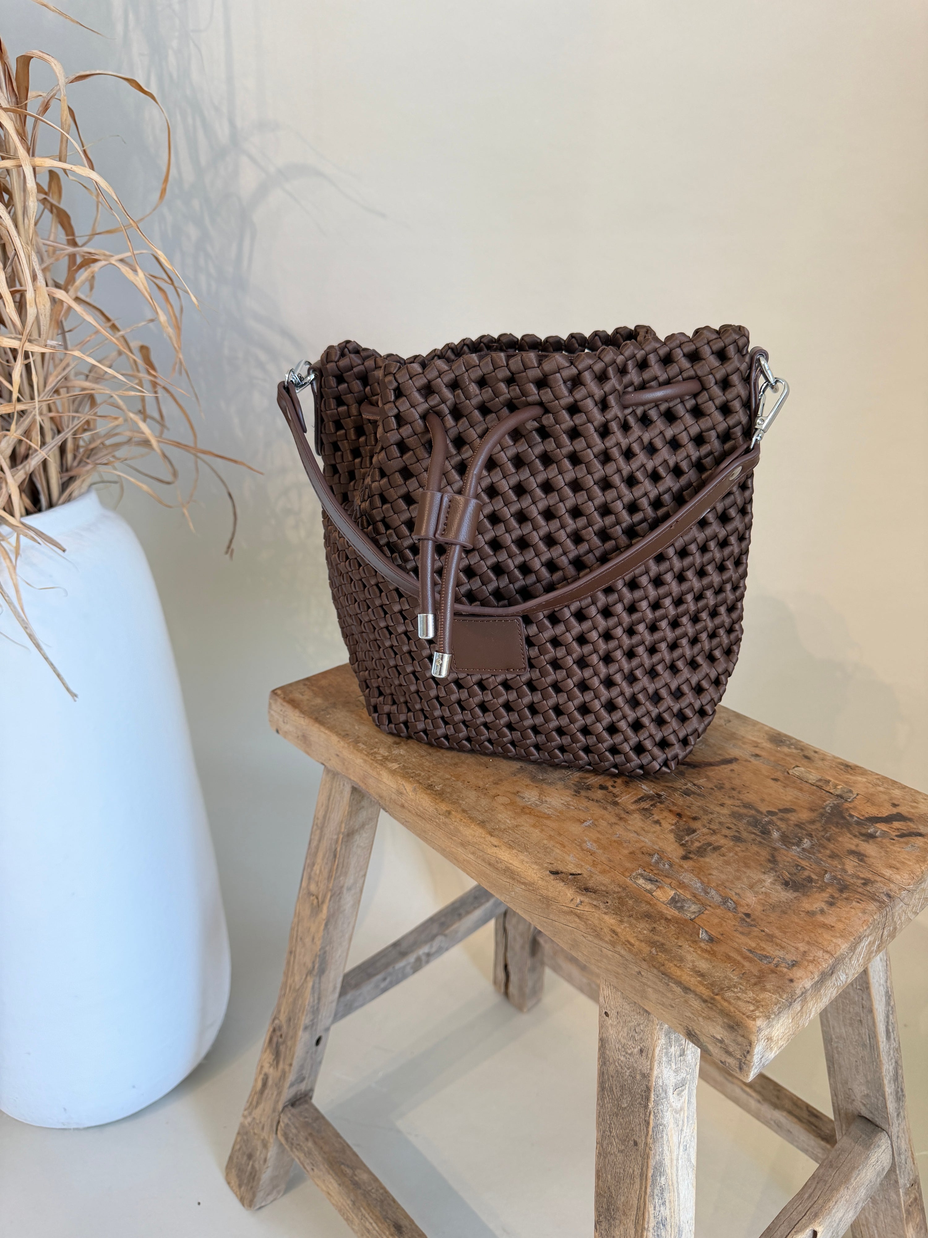 Tasche geflochten in Schokobraun