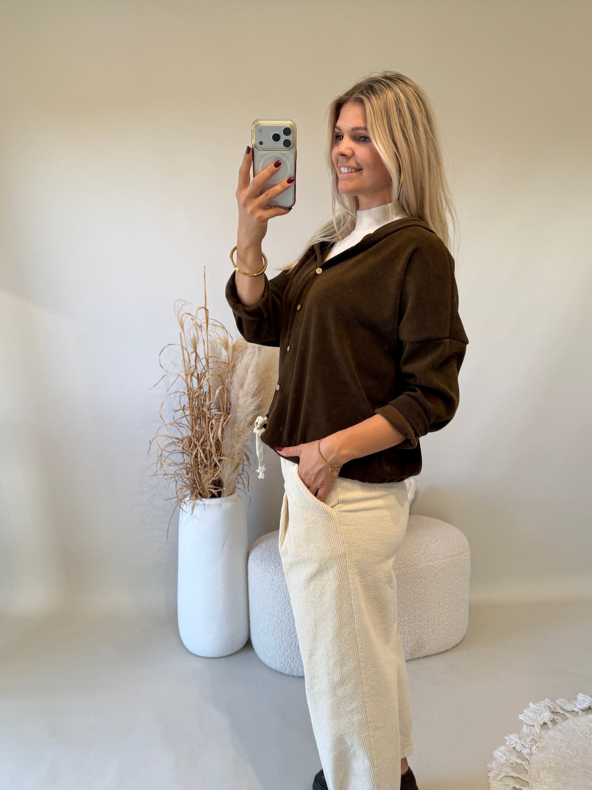 Jacke in Schokobraun mit Kapuze